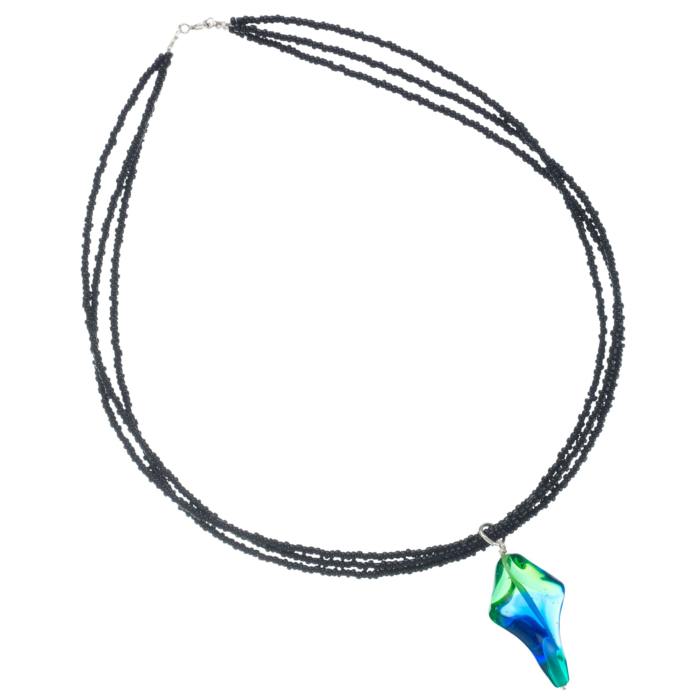 Martick Jewellery Green Twist Bead Necklace, MJ193B