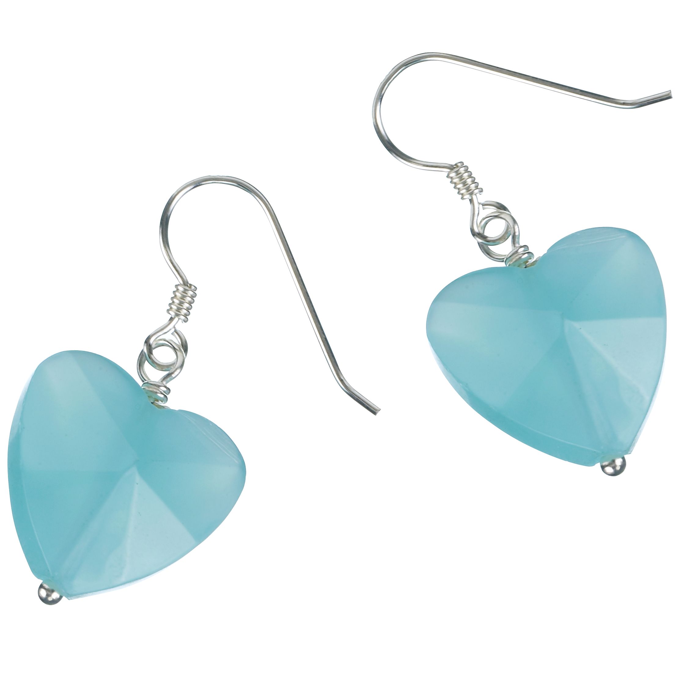 Martick Jewellery Spearmint Faceted Heart Earrings, MJ197FW 