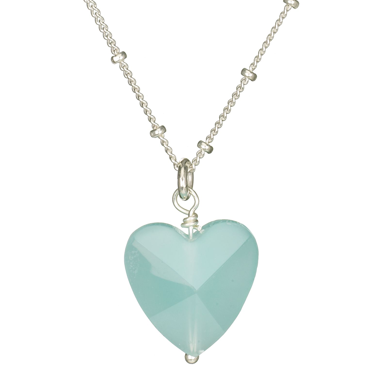 Martick Jewellery Faceted Heart Pendant, Spearmint, MJ197P