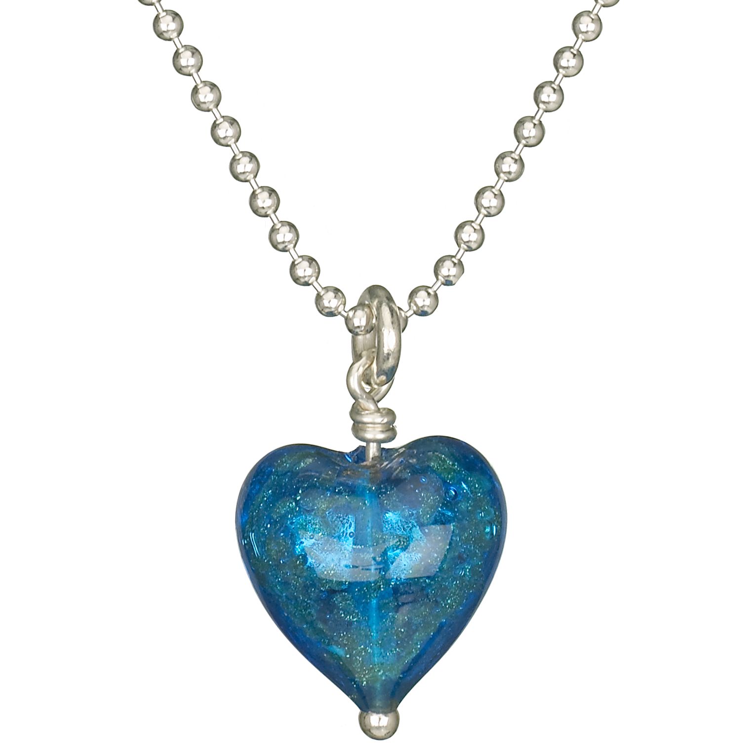 Martick Jewellery Gold Sparkle Heart Pendant Blue, MJ198SP