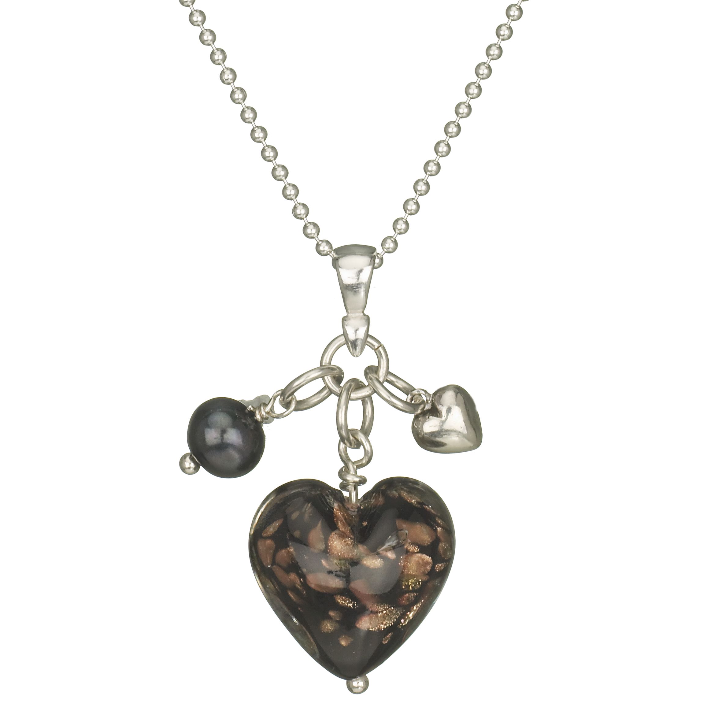 Martick Jewellery Heart Charm Necklace, Black, MJ201CN