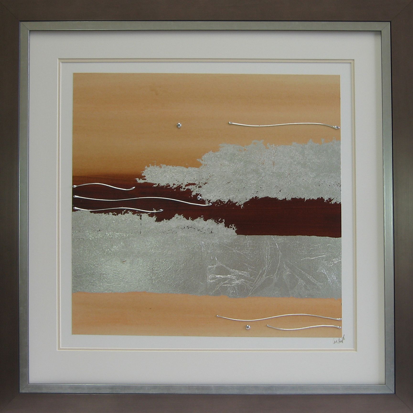 Silver Stripe Abstract II 90x90cm
