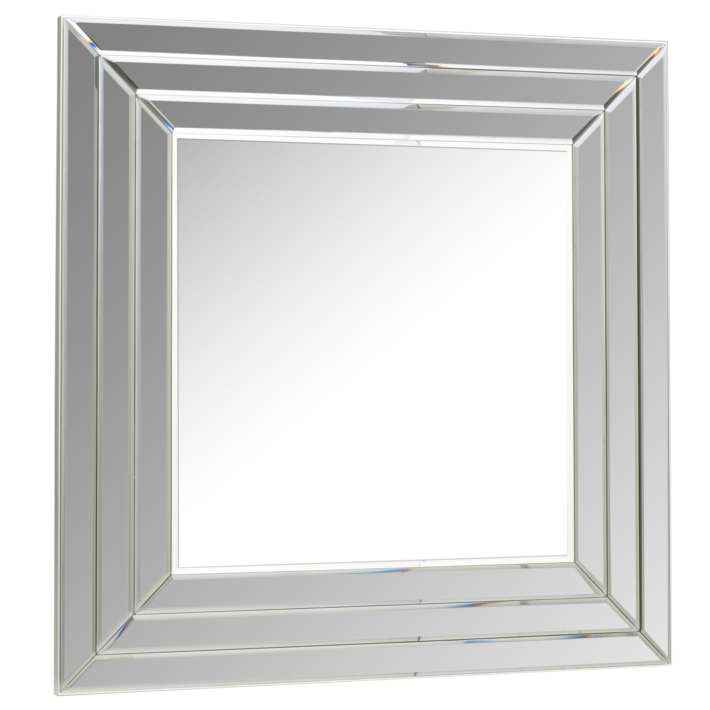 Grey Bevelled Glass Mirror 91x91cm