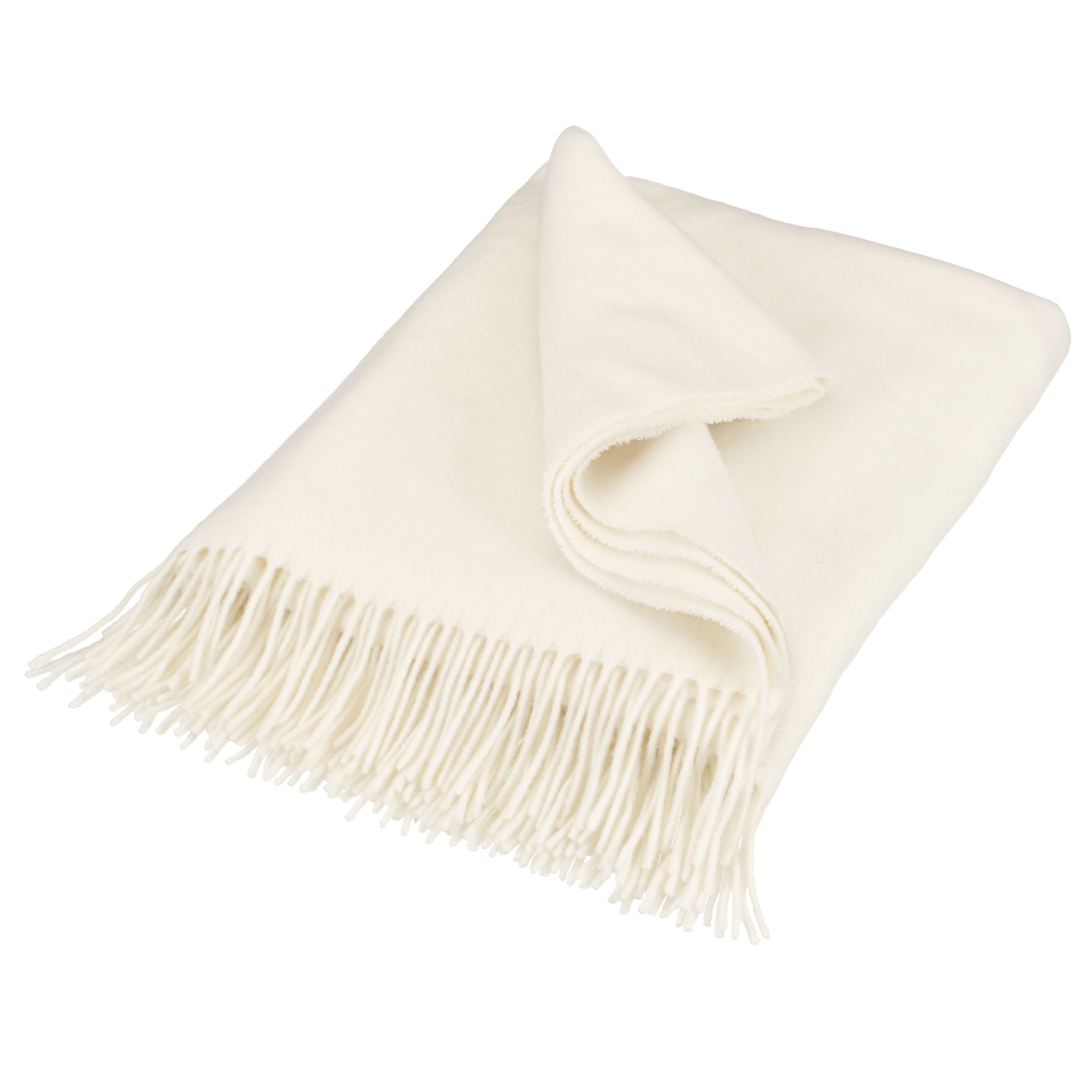 John Lewis Plain Lambswool Throw Oyster