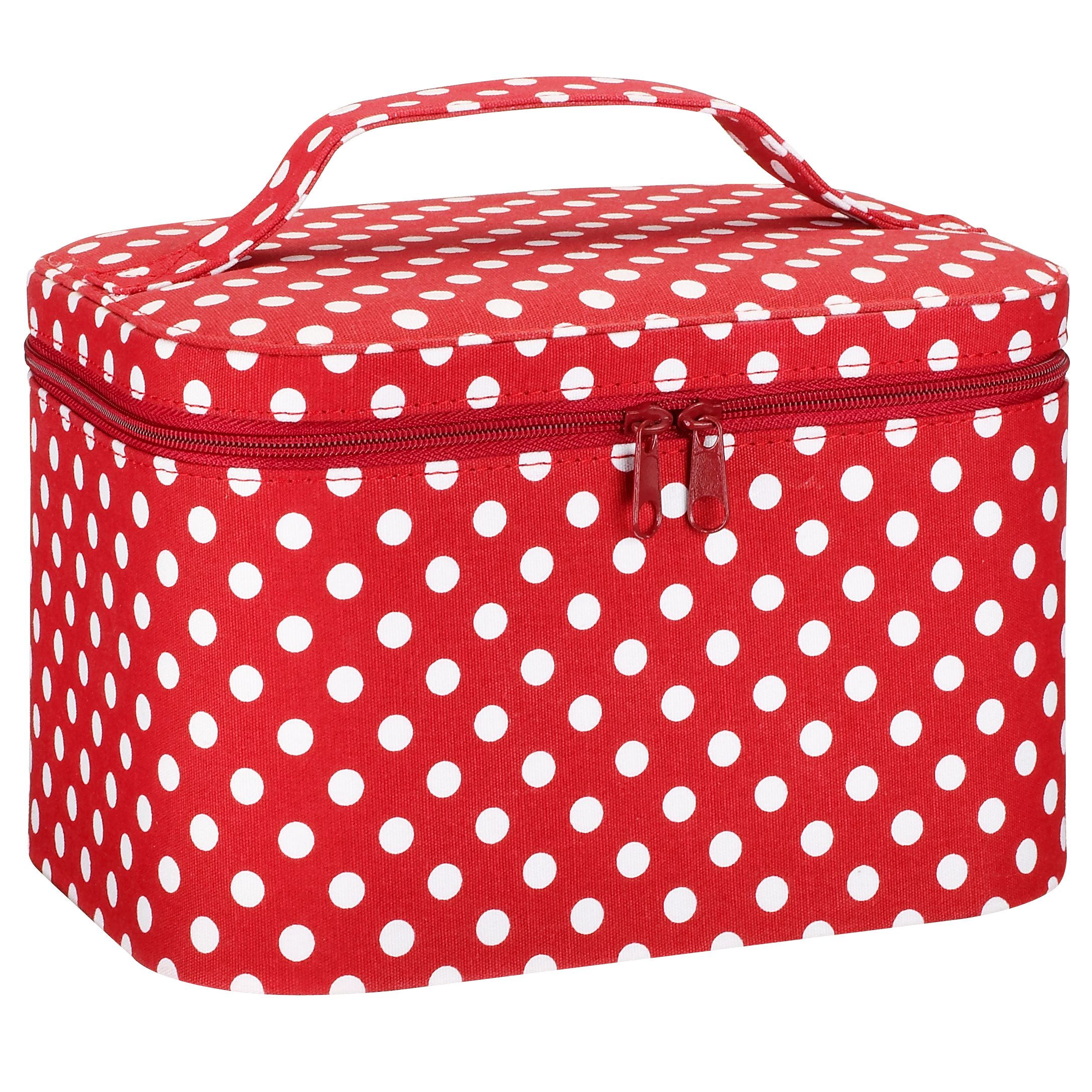 John Lewis Spot Vanity Sewing Box RedWhite