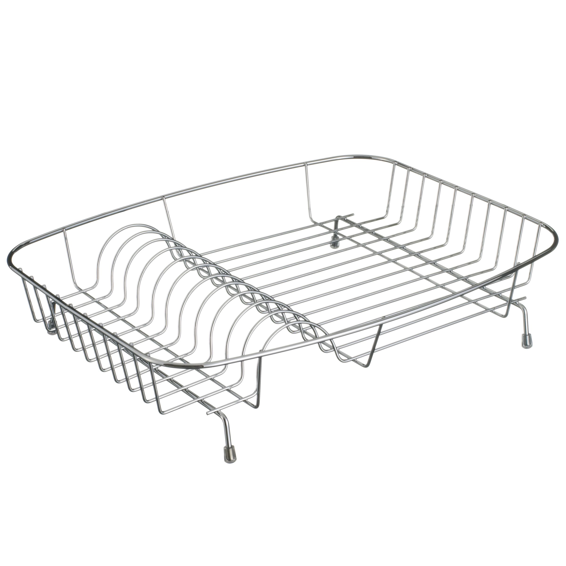 John Lewis Flat Dish Drainer Chrome L35cm