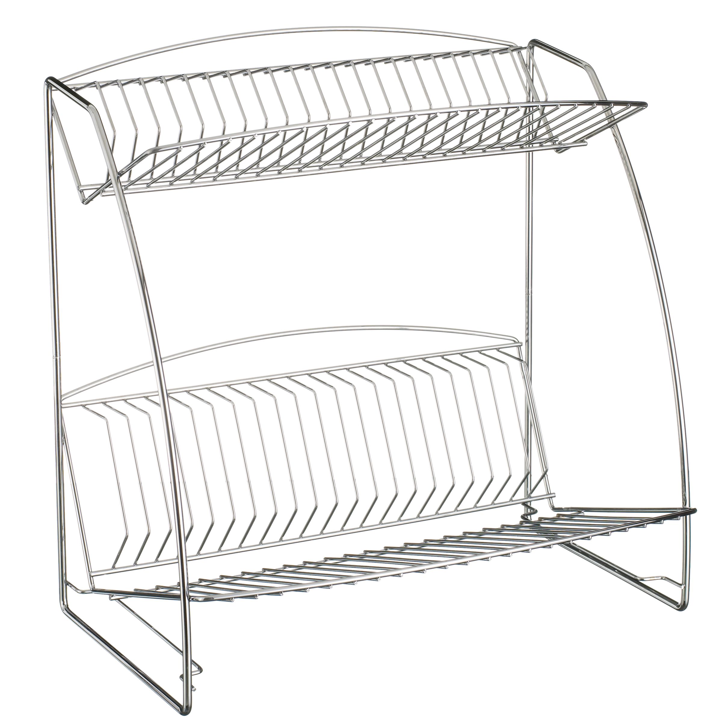 John Lewis 2Tiered Plate Rack Chrome H395cm
