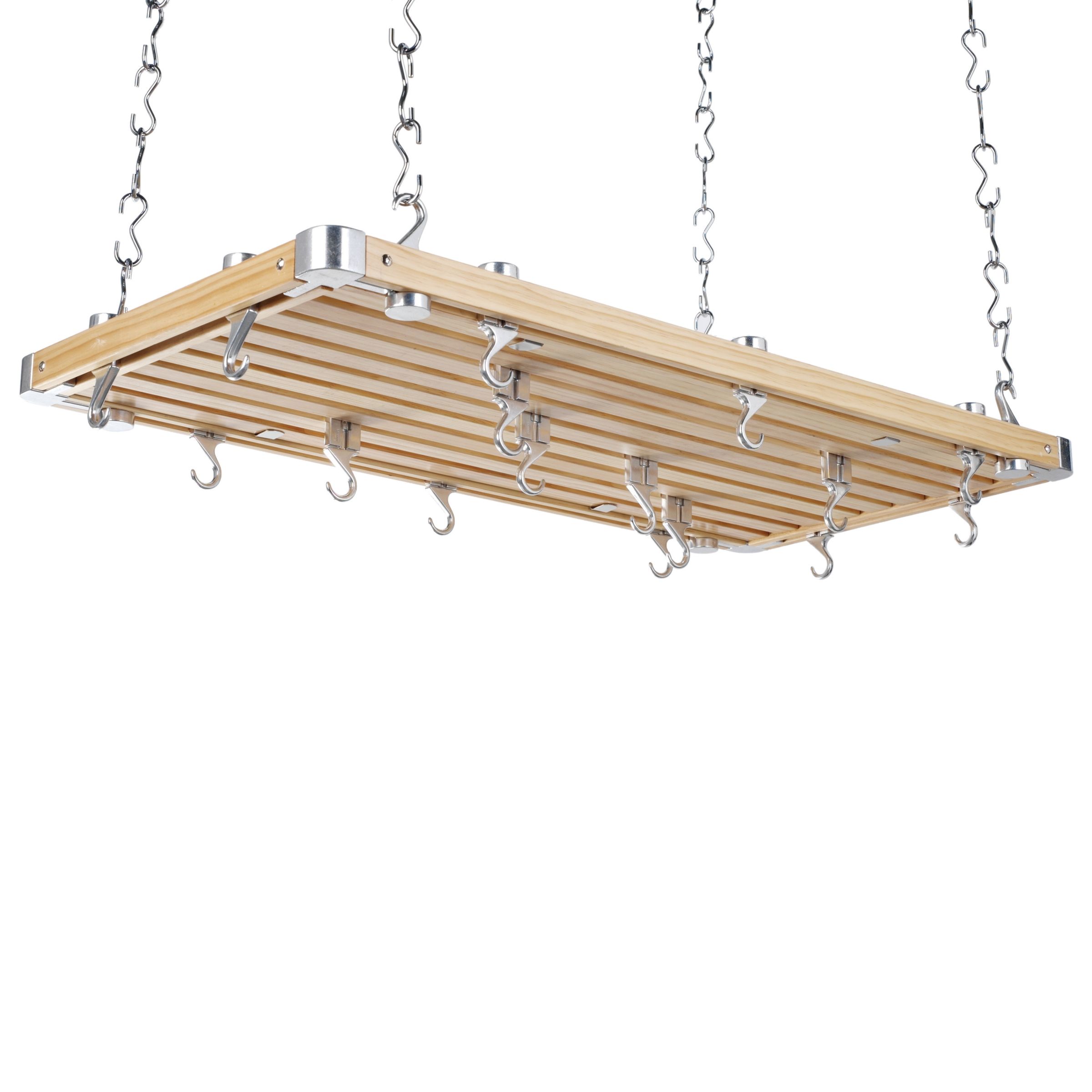 Hahn Large Wooden Hanging Kitchen Pan Rack, Havea Wood at John Lewis