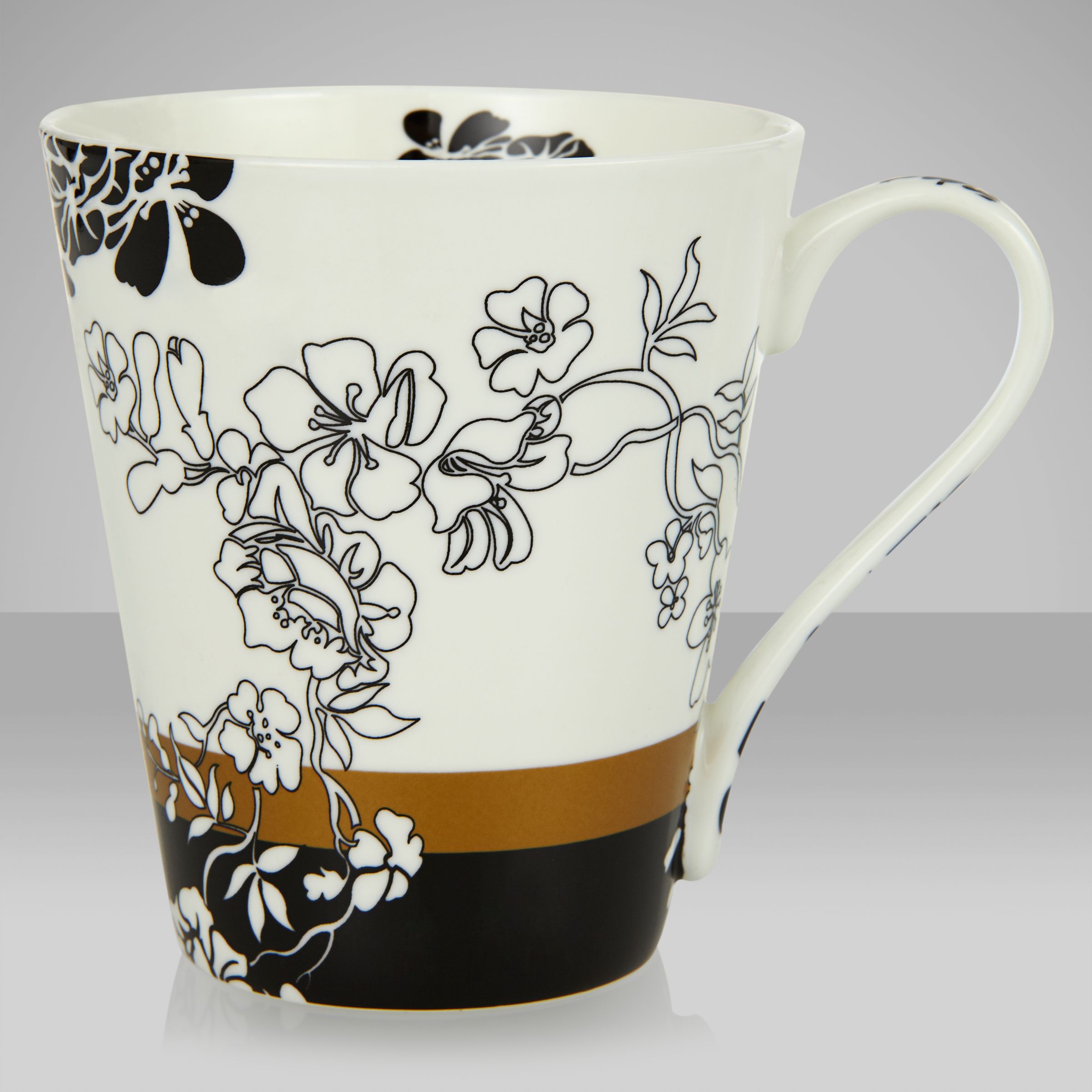 VandA Brocade Mug, Black/White