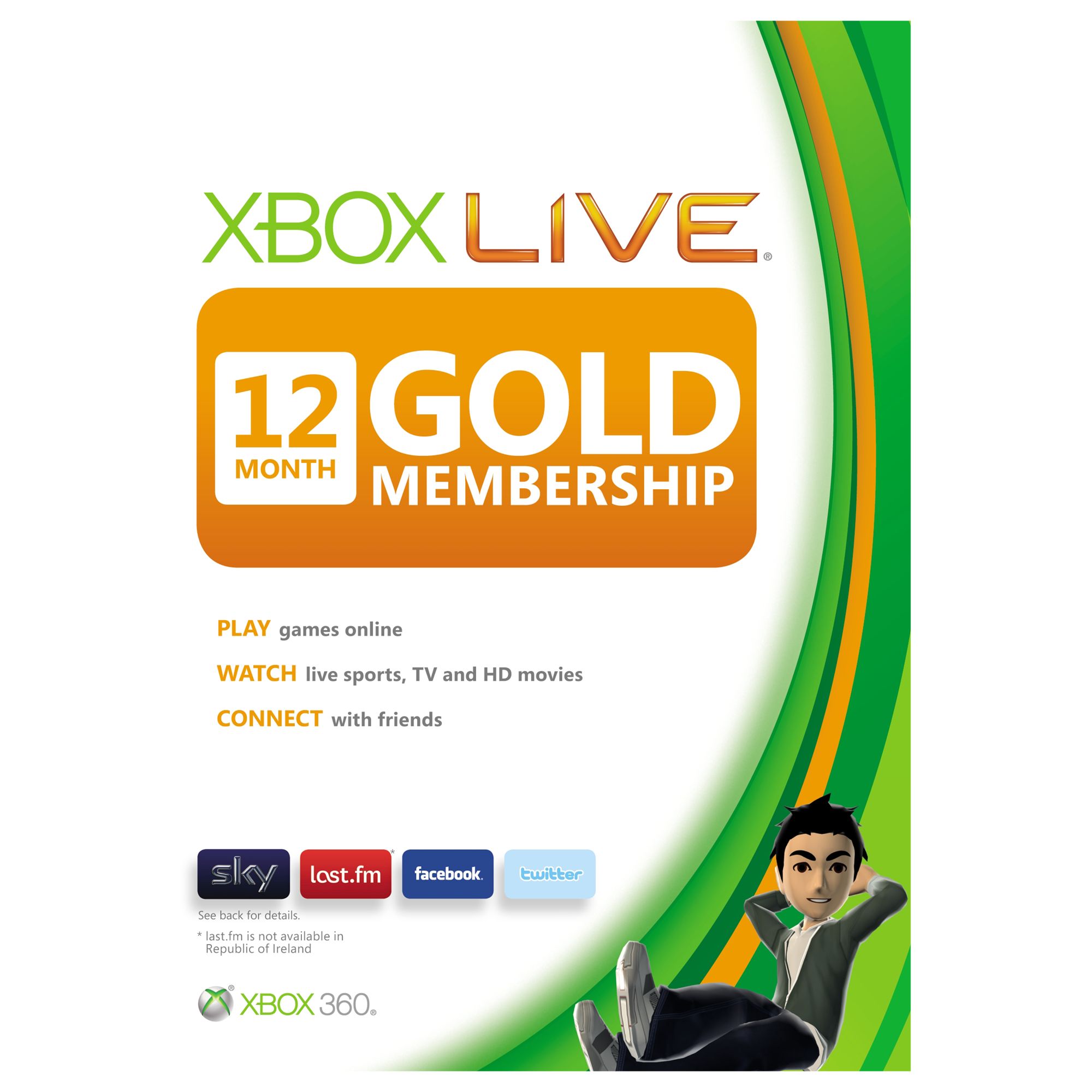 12 Month Xbox Live Gold Subscription Card