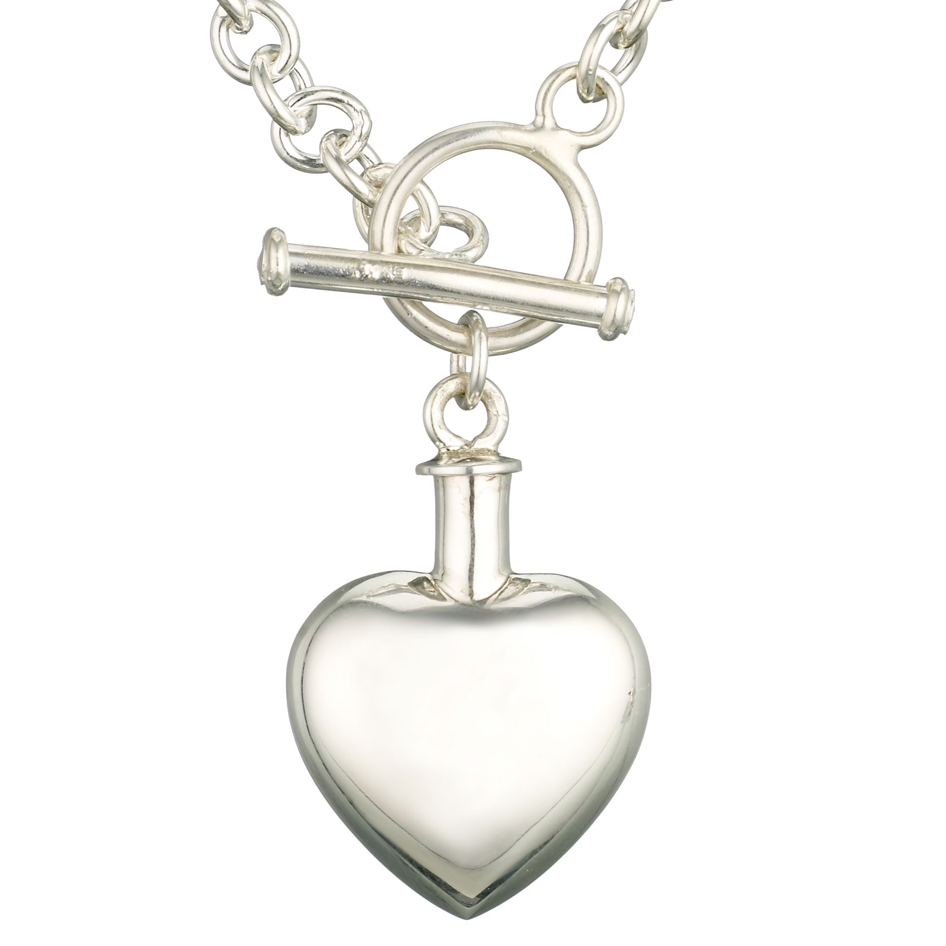 Martick Silver Heart Perfume Bottle Necklace, MJ1595