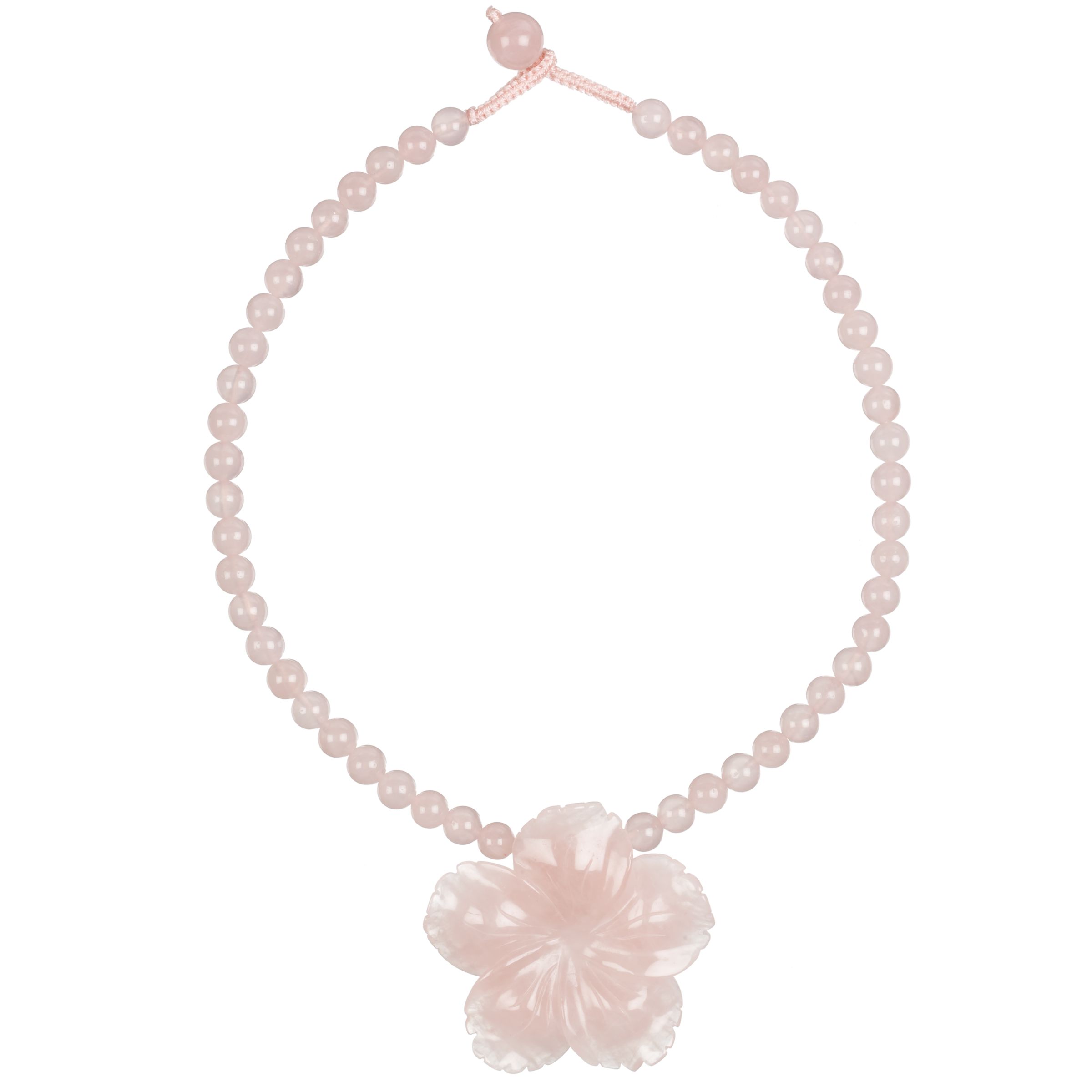 Lola Rose Rose Quartz Flower Necklace, Pink
