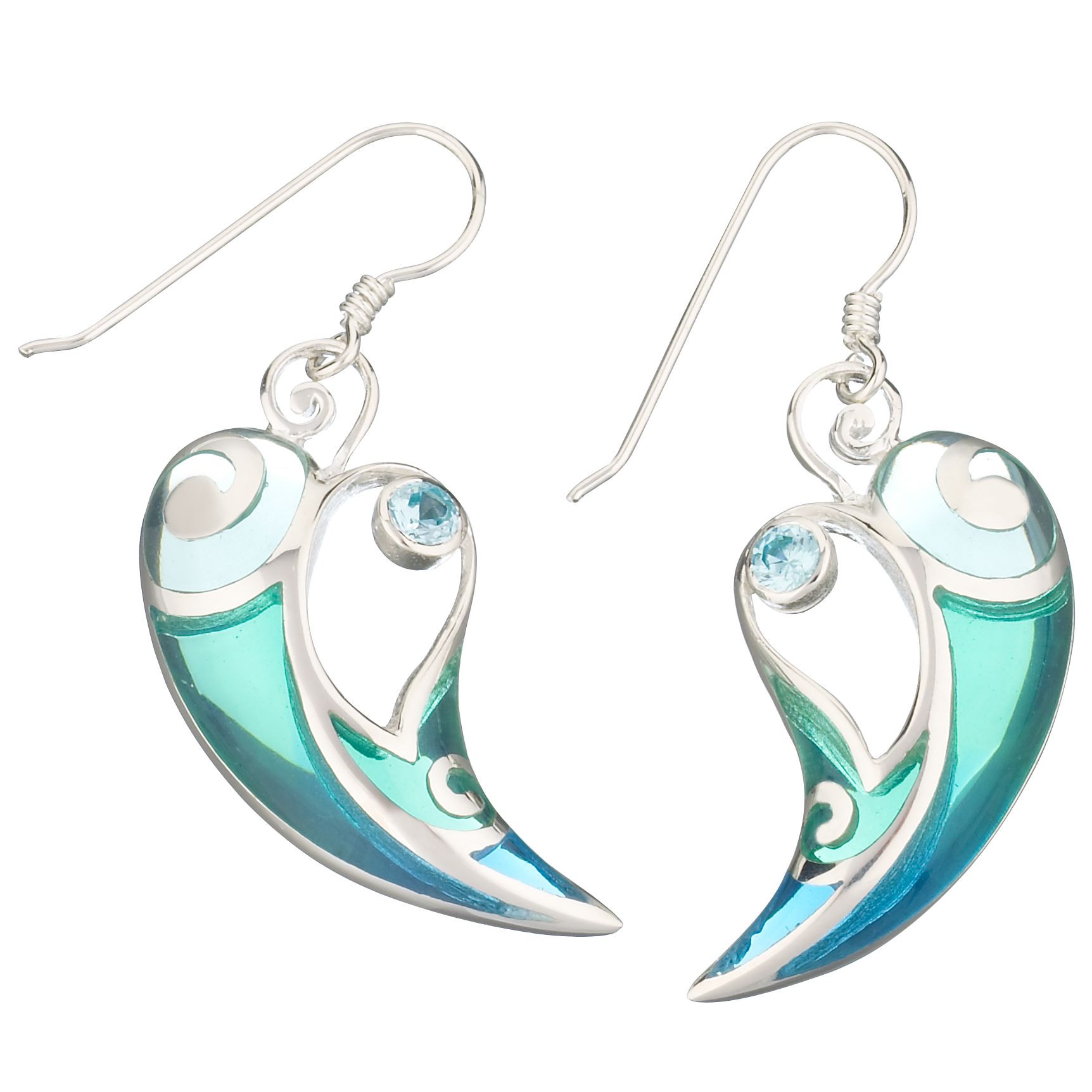 JouJou Sterling Silver Drop Earrings, Blue