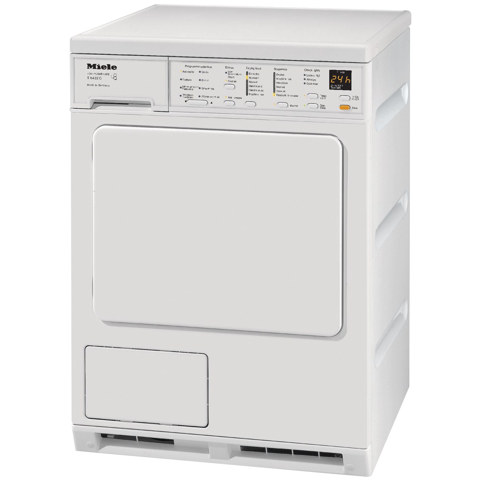 Miele T8432C Paragon Condenser Tumble Dryer, White Miele T8432C Paragon Condenser Tumble Dryer, White