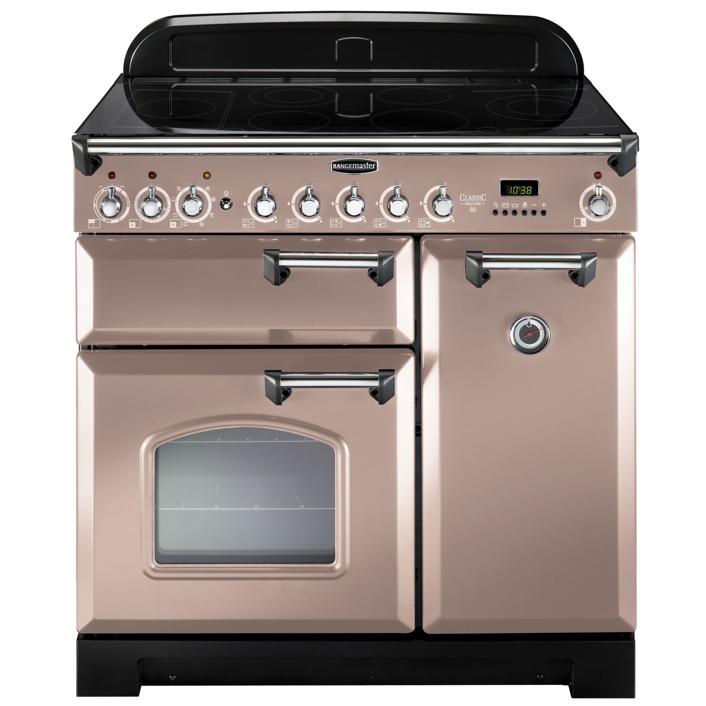 Rangemaster Classic Deluxe 90 Electric Range Cooker LatteChrome Trim