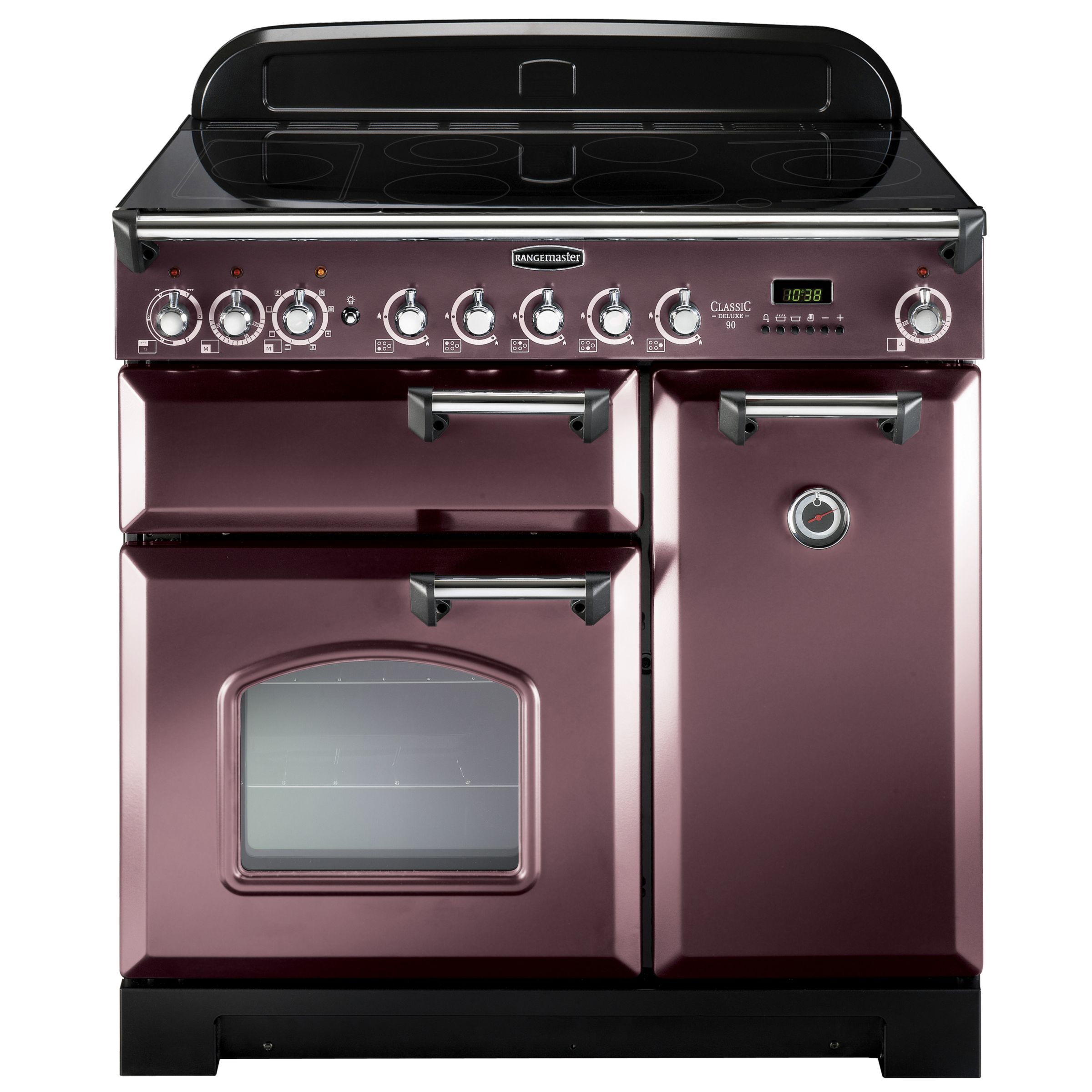 Rangemaster Classic Deluxe 90 Electric Range Cooker TaupeChrome Trim