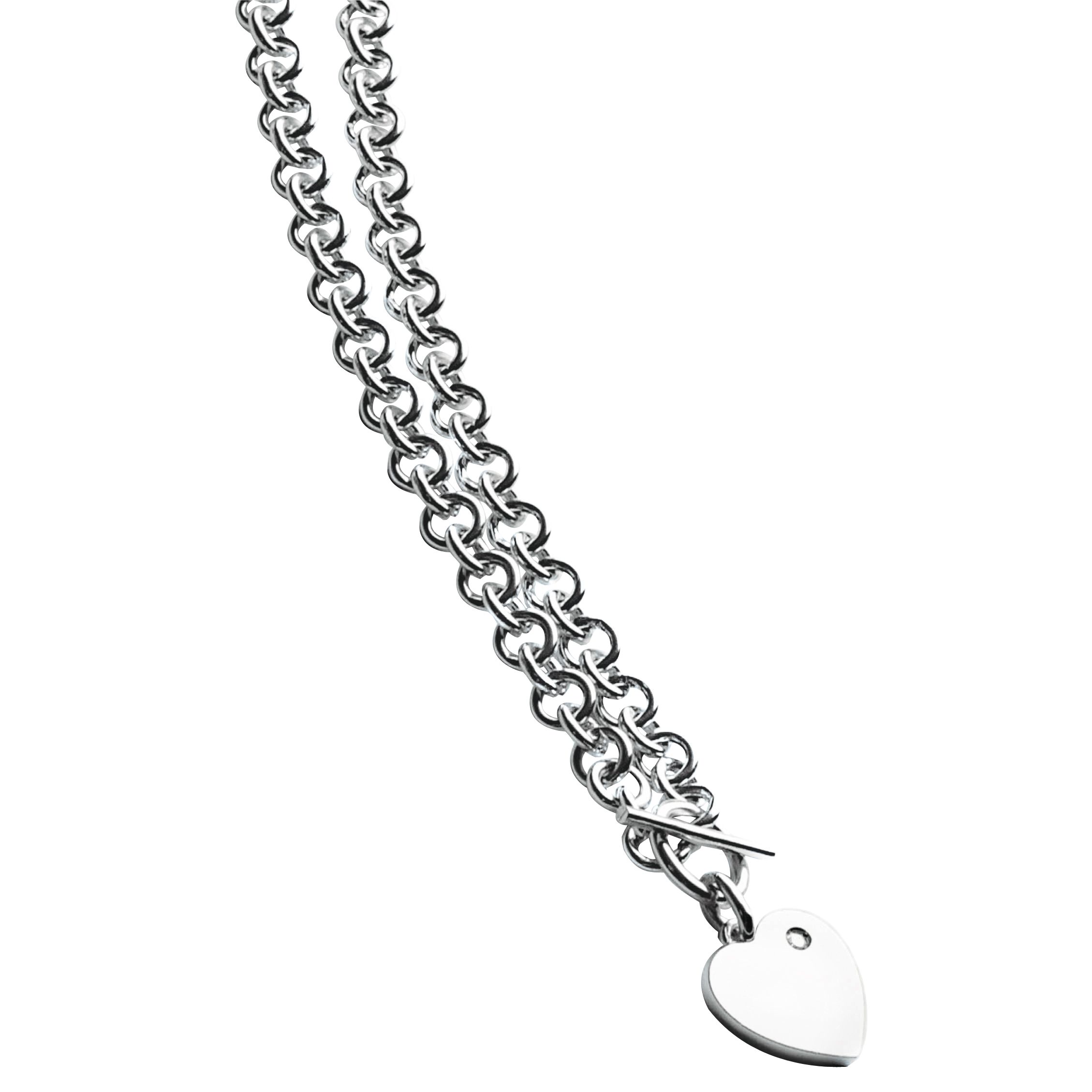 Hot Diamonds Chunky Silver Heart Necklace