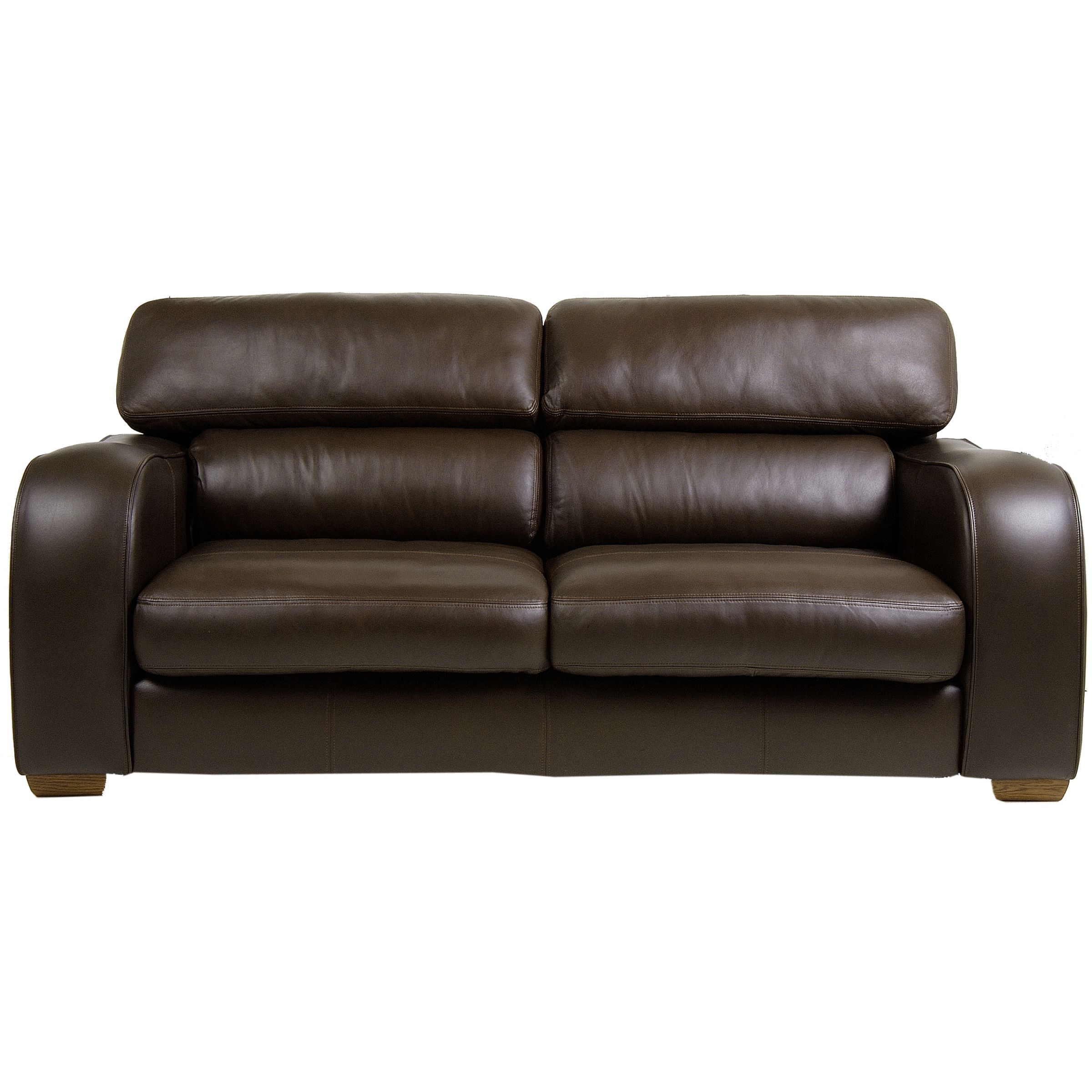 John Lewis Granada Large Leather Sofa, Dark