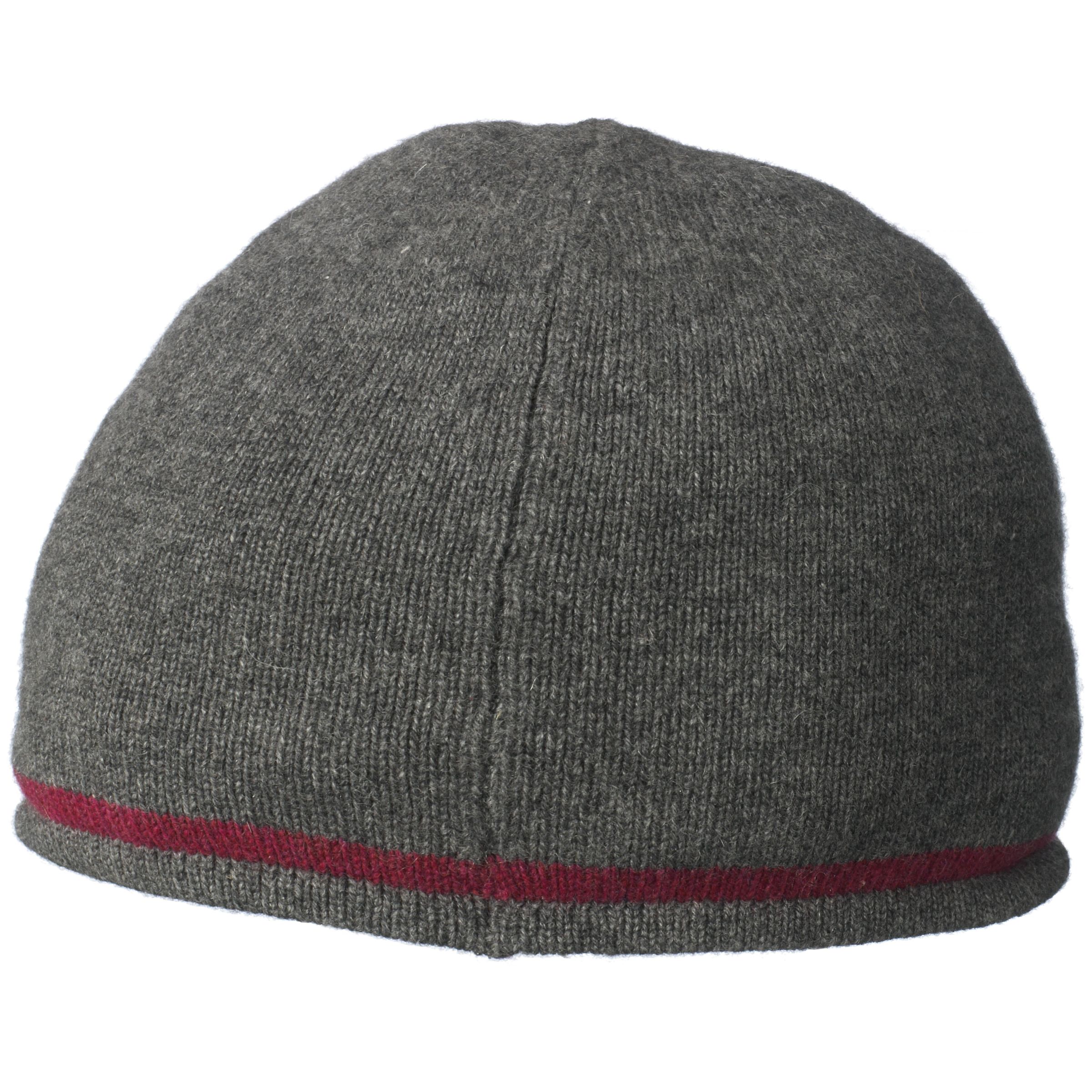 Johnstons for John Lewis Cashmere Trim Beanie, Grey/Raspberry