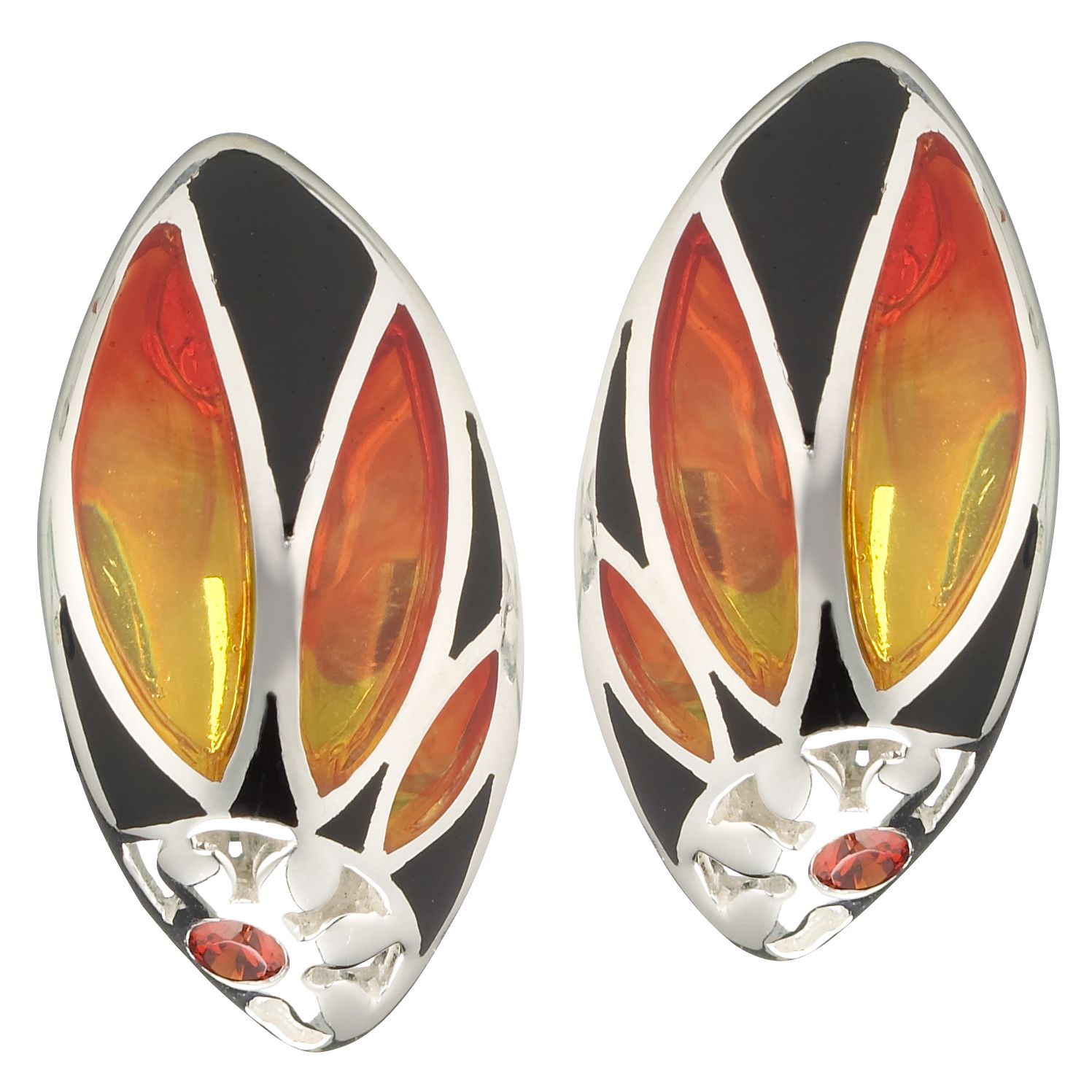 JouJou Resin Fireflower Earrings, Multicoloured