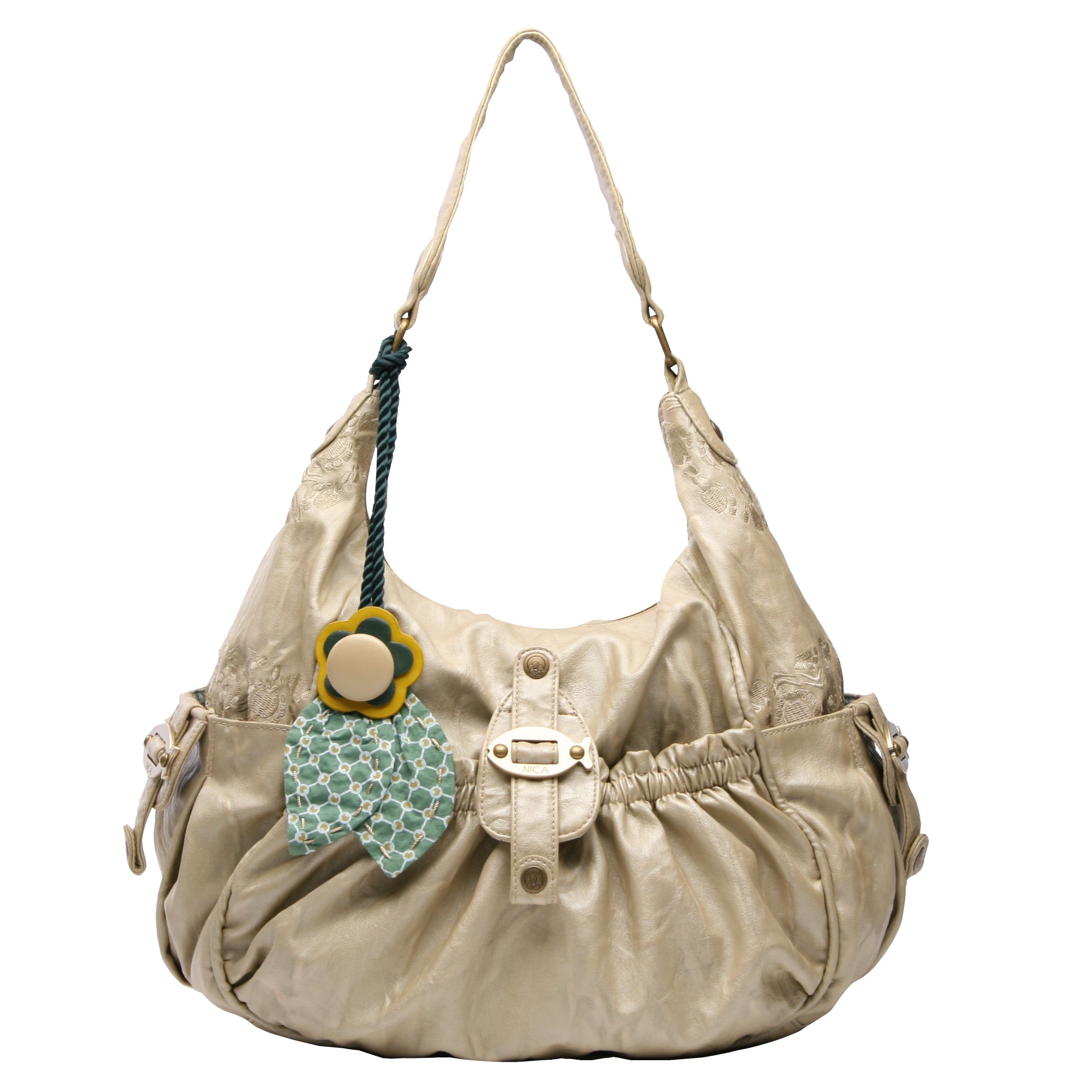 Nica Rowan Flower Charm Scoop Bag Gold