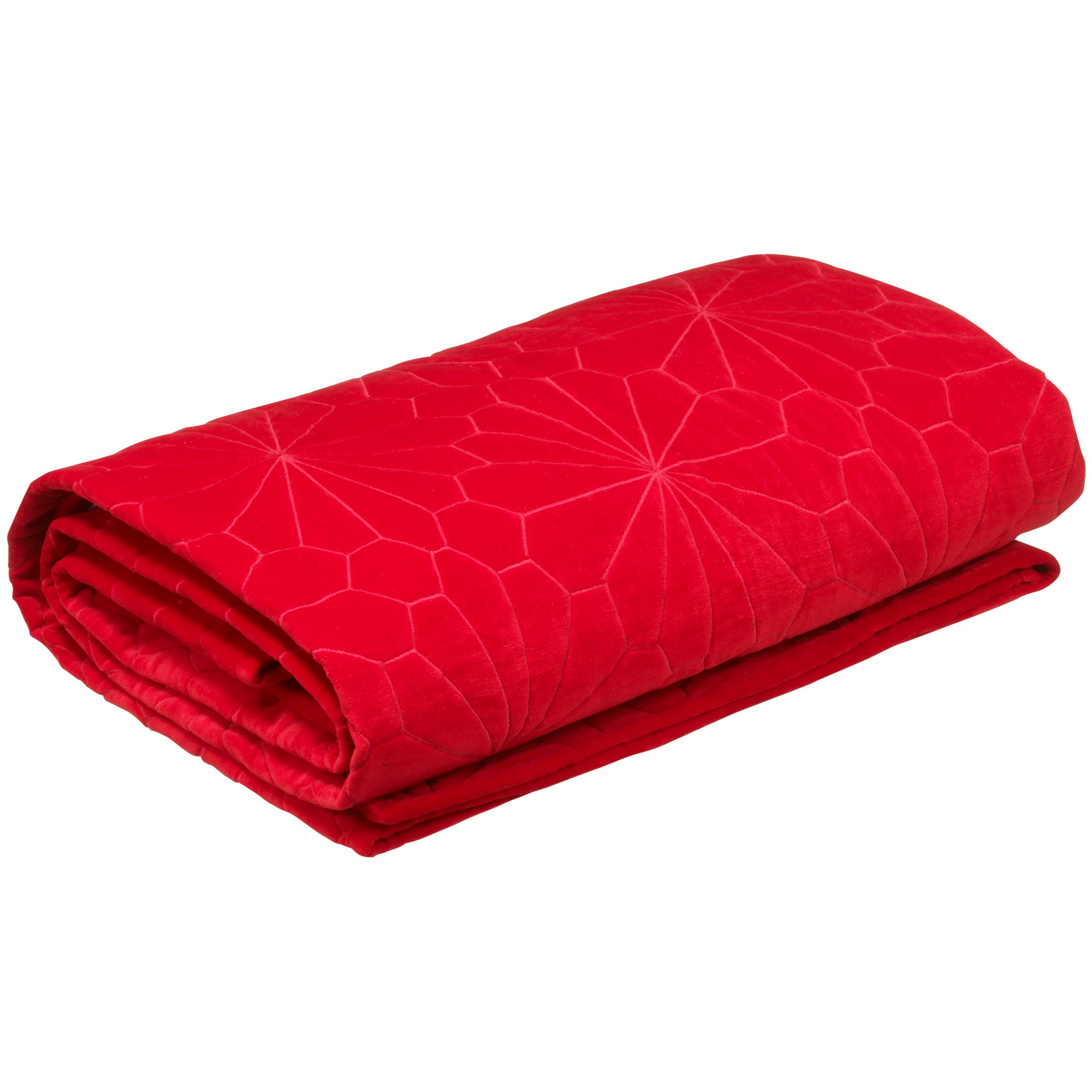 John Lewis Velvet Throw Red