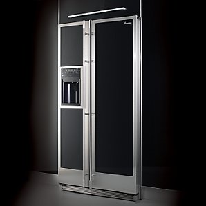 Amana Reflection 628DIR Side-by-Side Fridge Freezer, Black Glass Amana Reflection 628DIR Side-by-Side Fridge Freezer, Black Glass