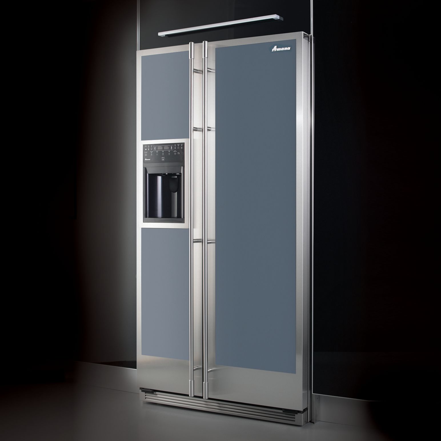 Amana Reflection 628DIR Side-by-Side Fridge Freezer, Grey Glass Amana Reflection 628DIR Side-by-Side Fridge Freezer, Grey Glass