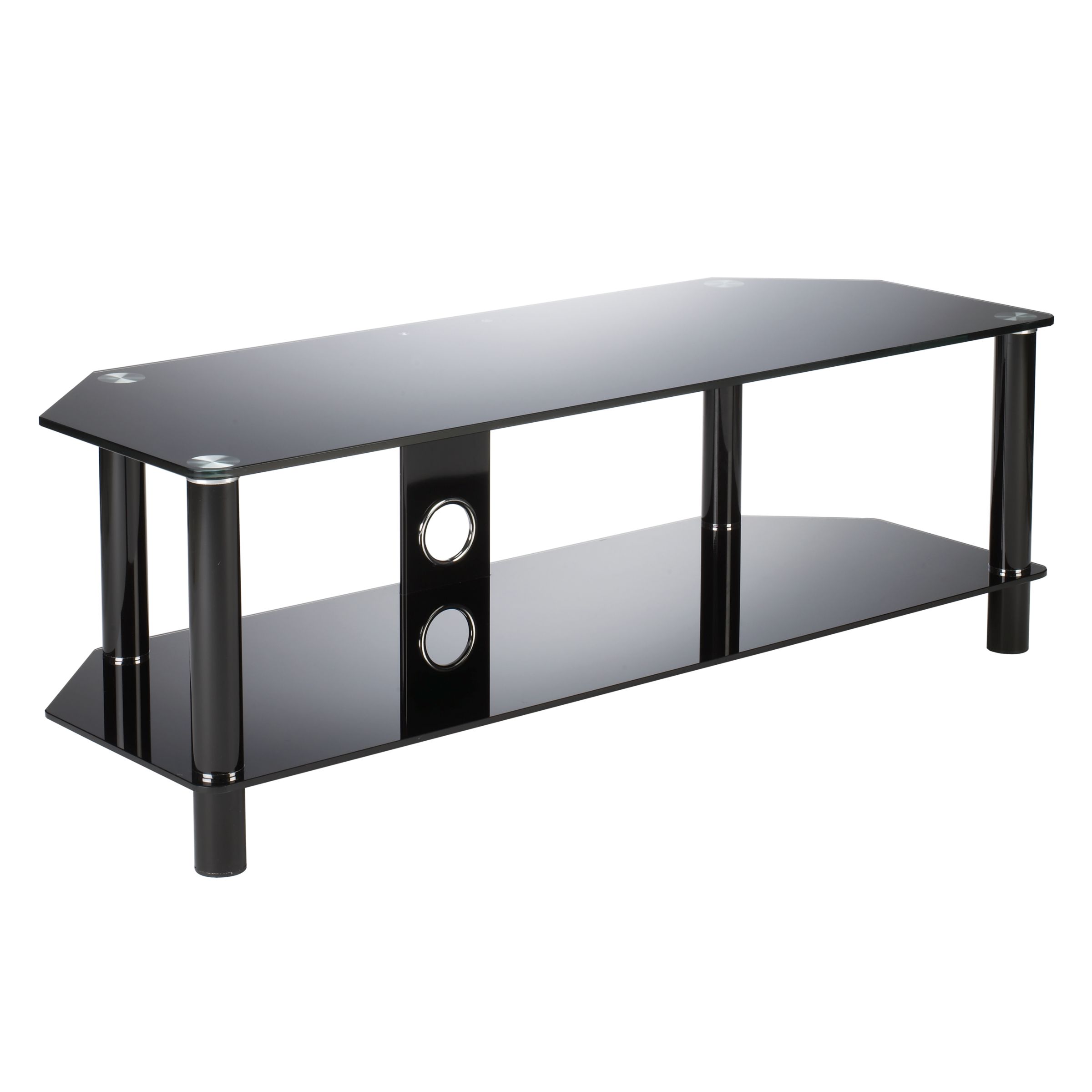 John Lewis 1200/2BB Television Stand, Black Glass