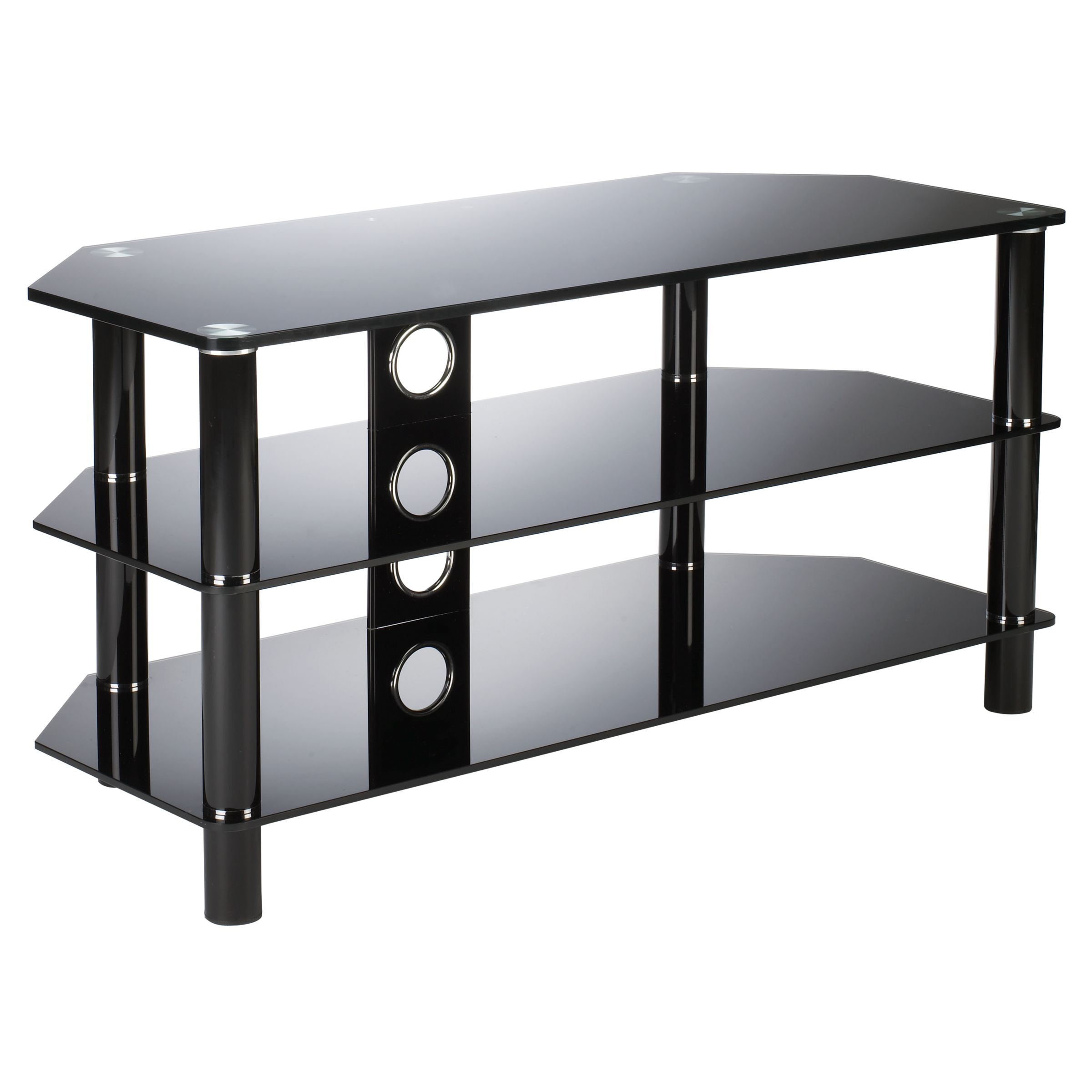 John Lewis 1050/3BB Television Stand, Black Glass