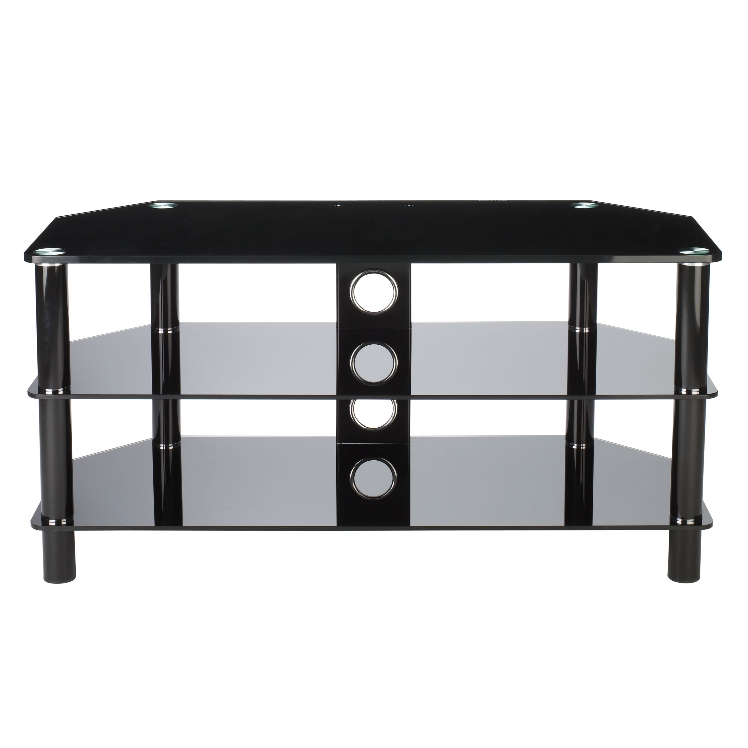 John Lewis 1050/3BB Television Stand, Black Glass