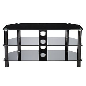 1050/3BB Television Stand, Black Glass