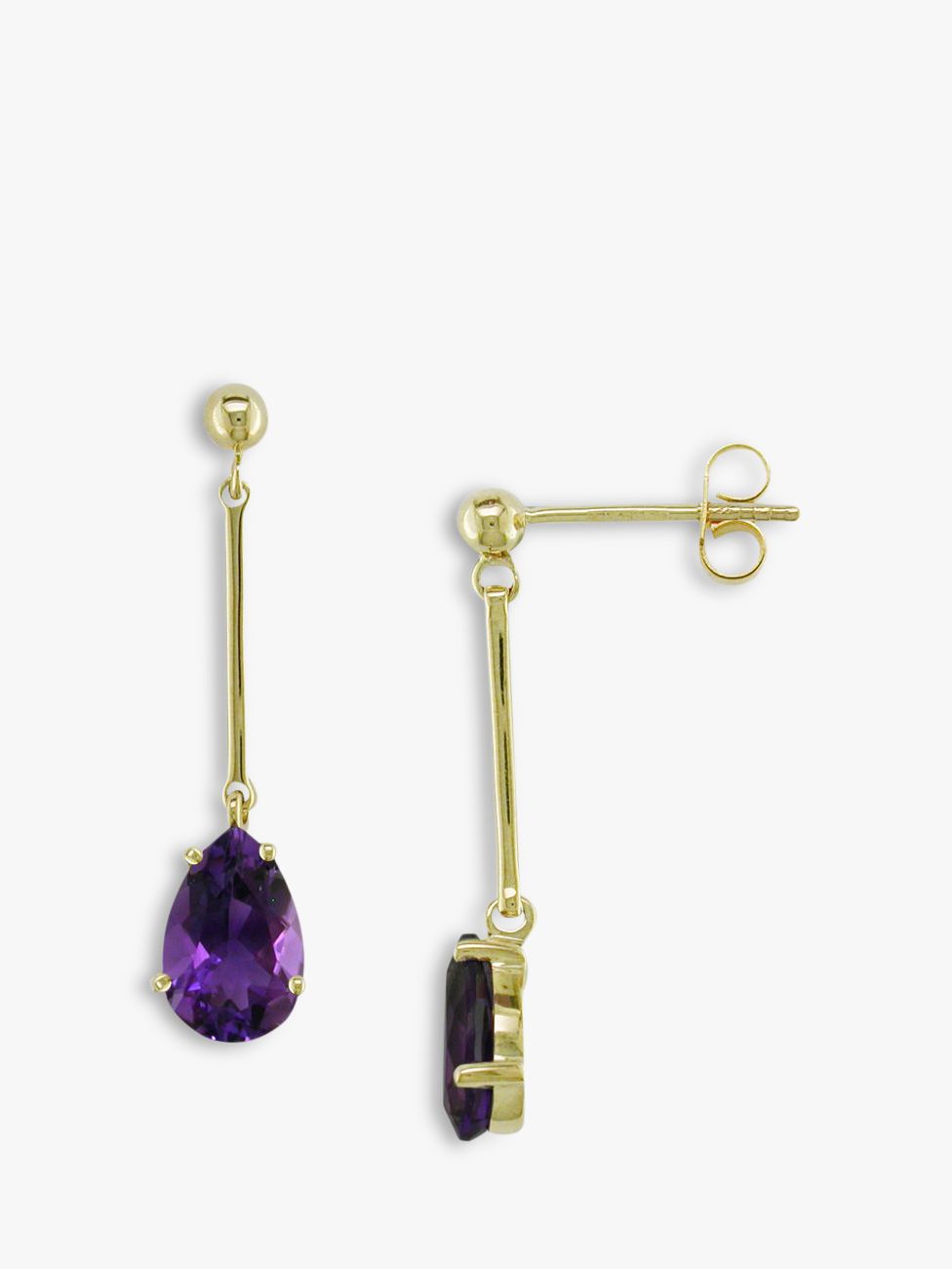 9ct Gold & Amethyst Earrings at John Lewis