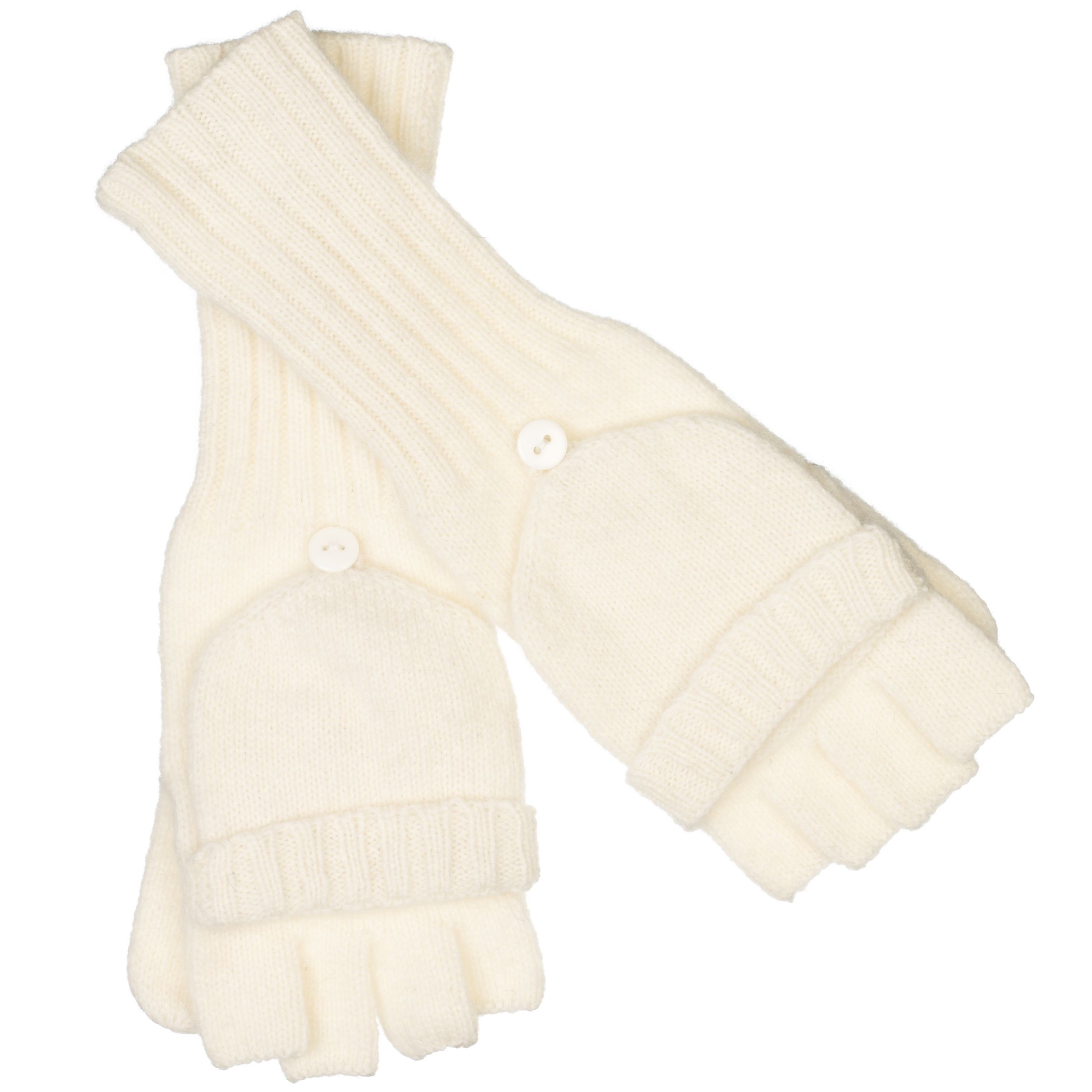 John Lewis Knitted Gloves, White, One Size