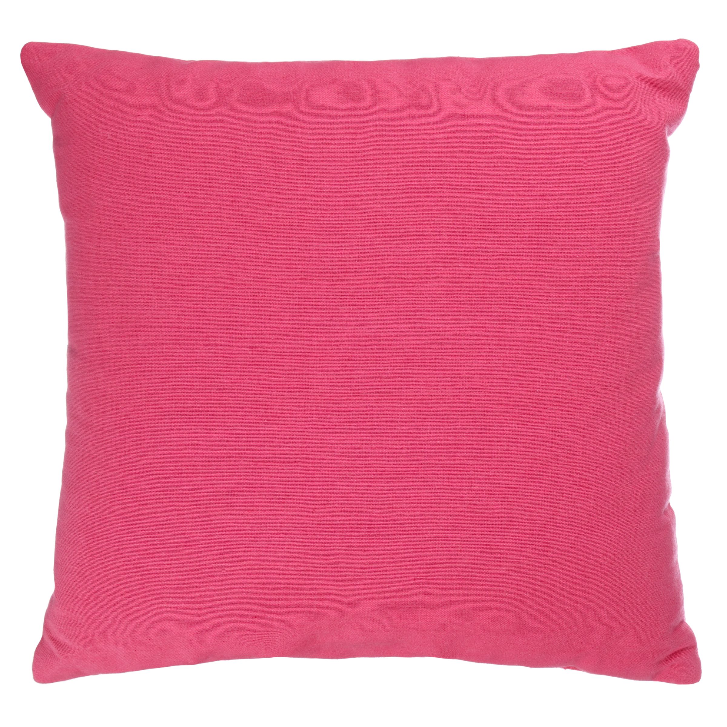 John Lewis Value Plain Cotton Cushion, Pink
