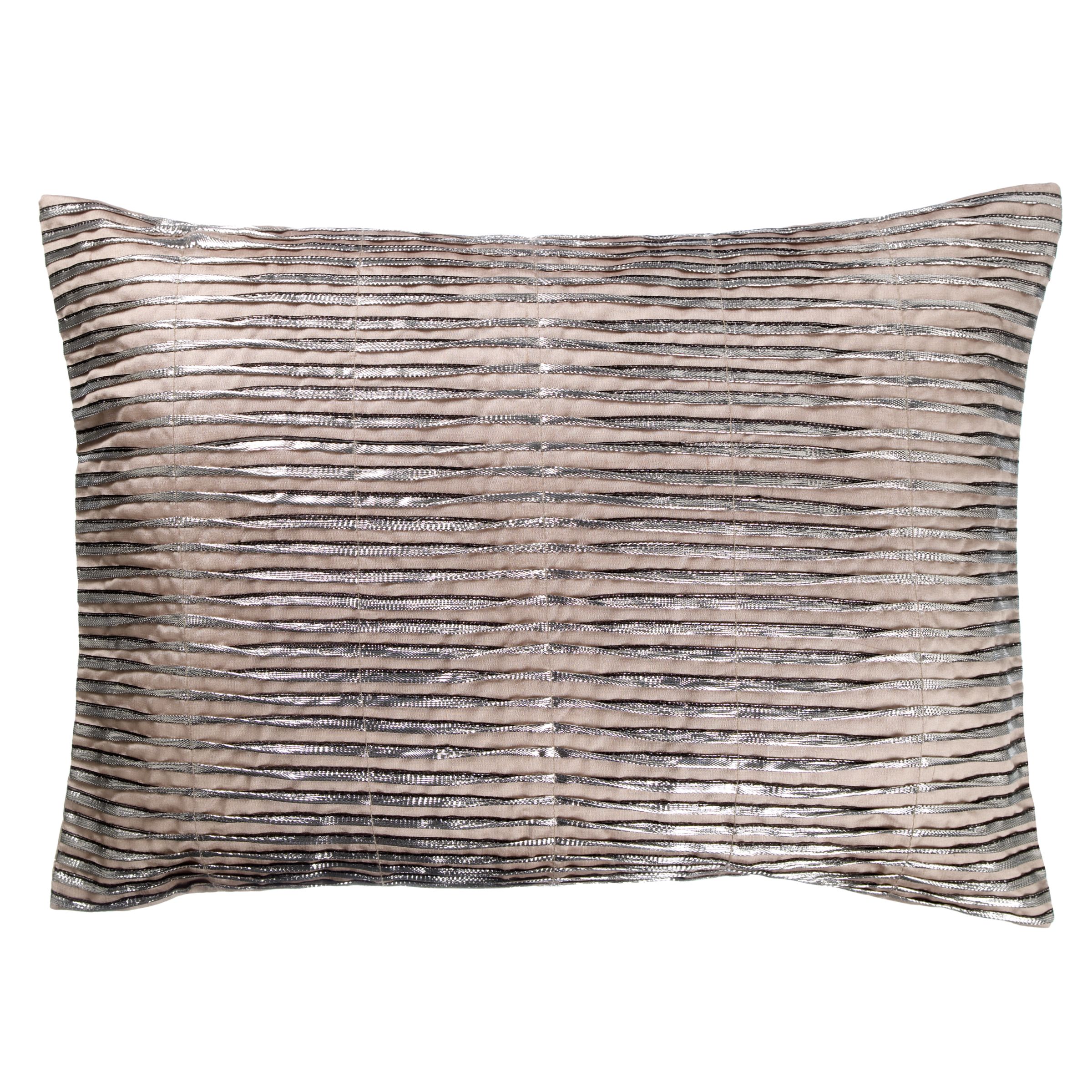 Metalic Stripe Cushion Silver