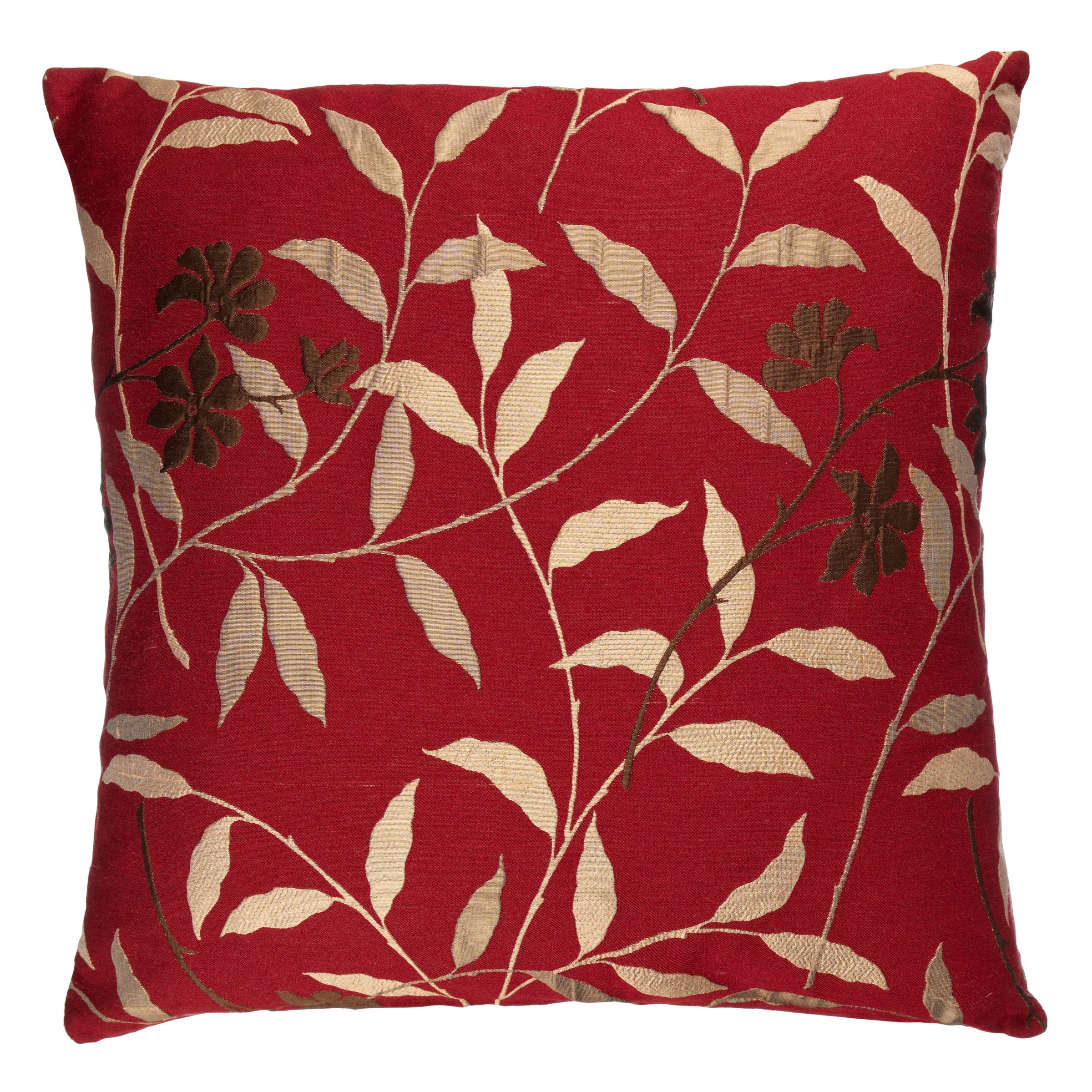 John Lewis Saffron Trail Cushion, Claret, One size