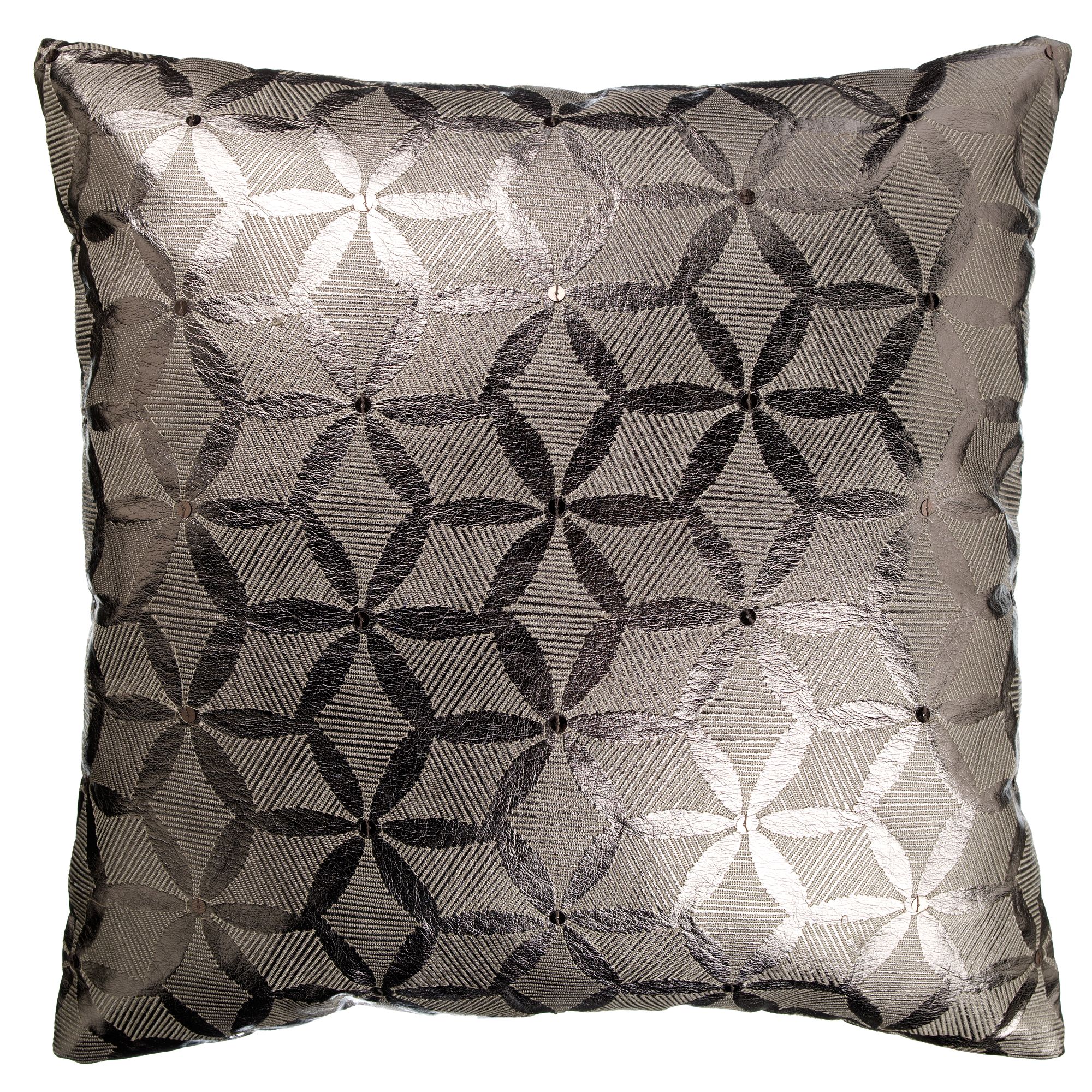Moroccan Metallic Cushion Silver
