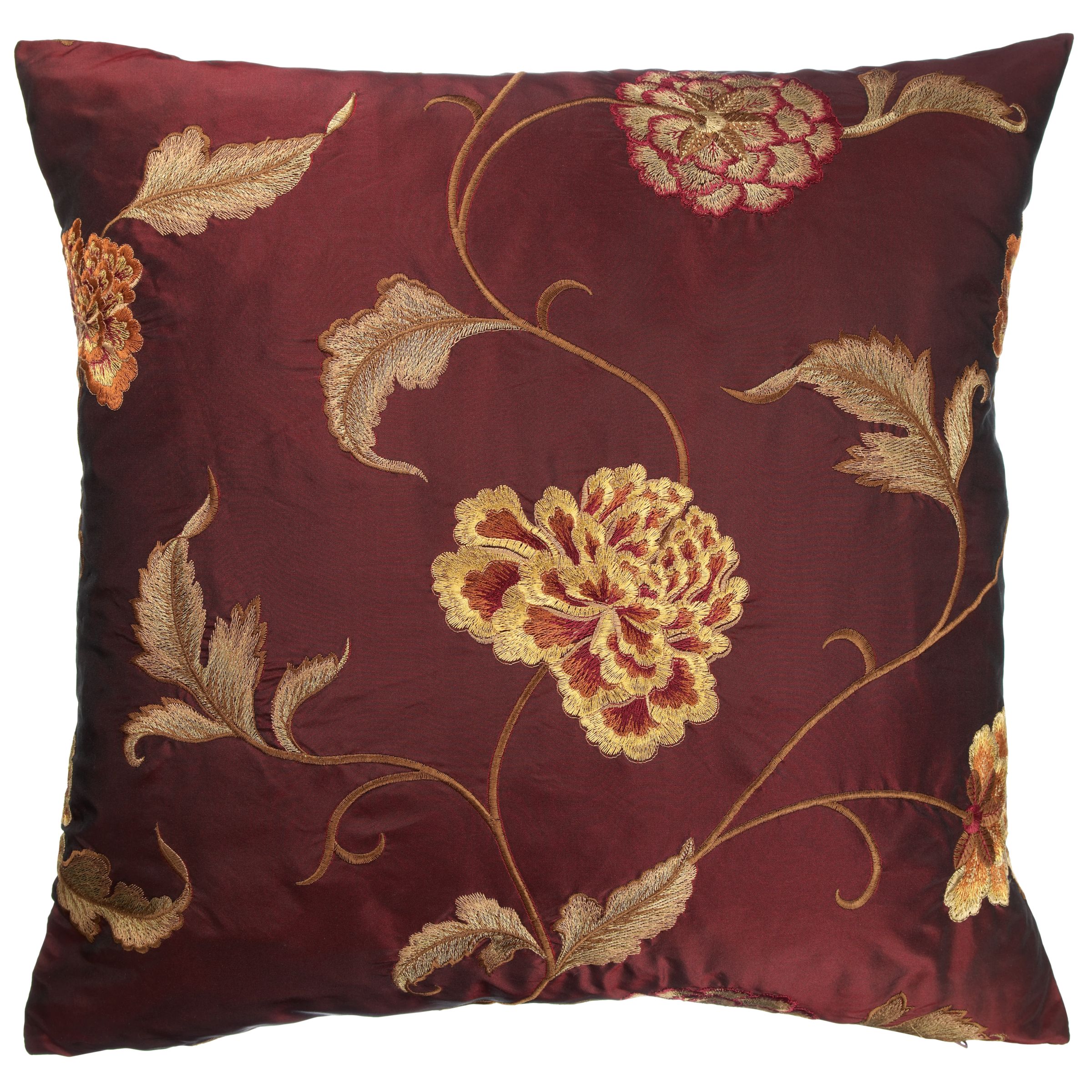 Regal Flower Cushion Claret