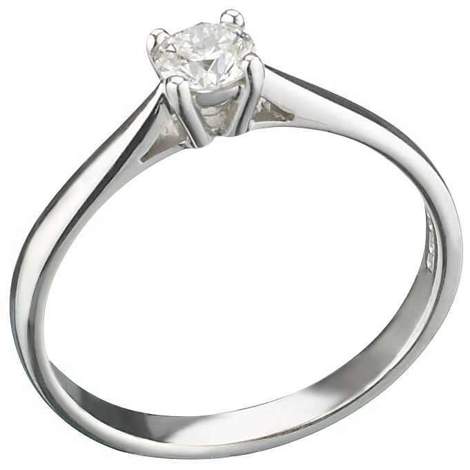 EWA 18ct White Gold Diamond Solitaire Ring
