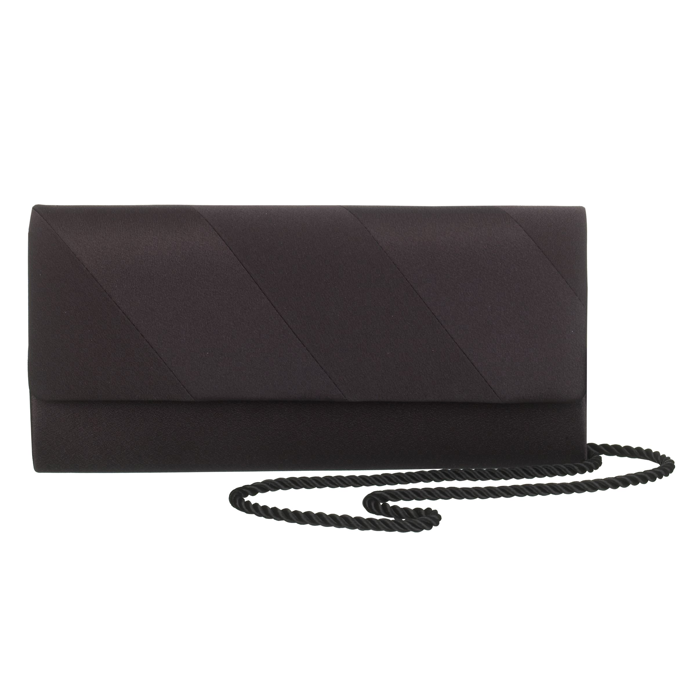 John Lewis Satin Clutch Bag, Black