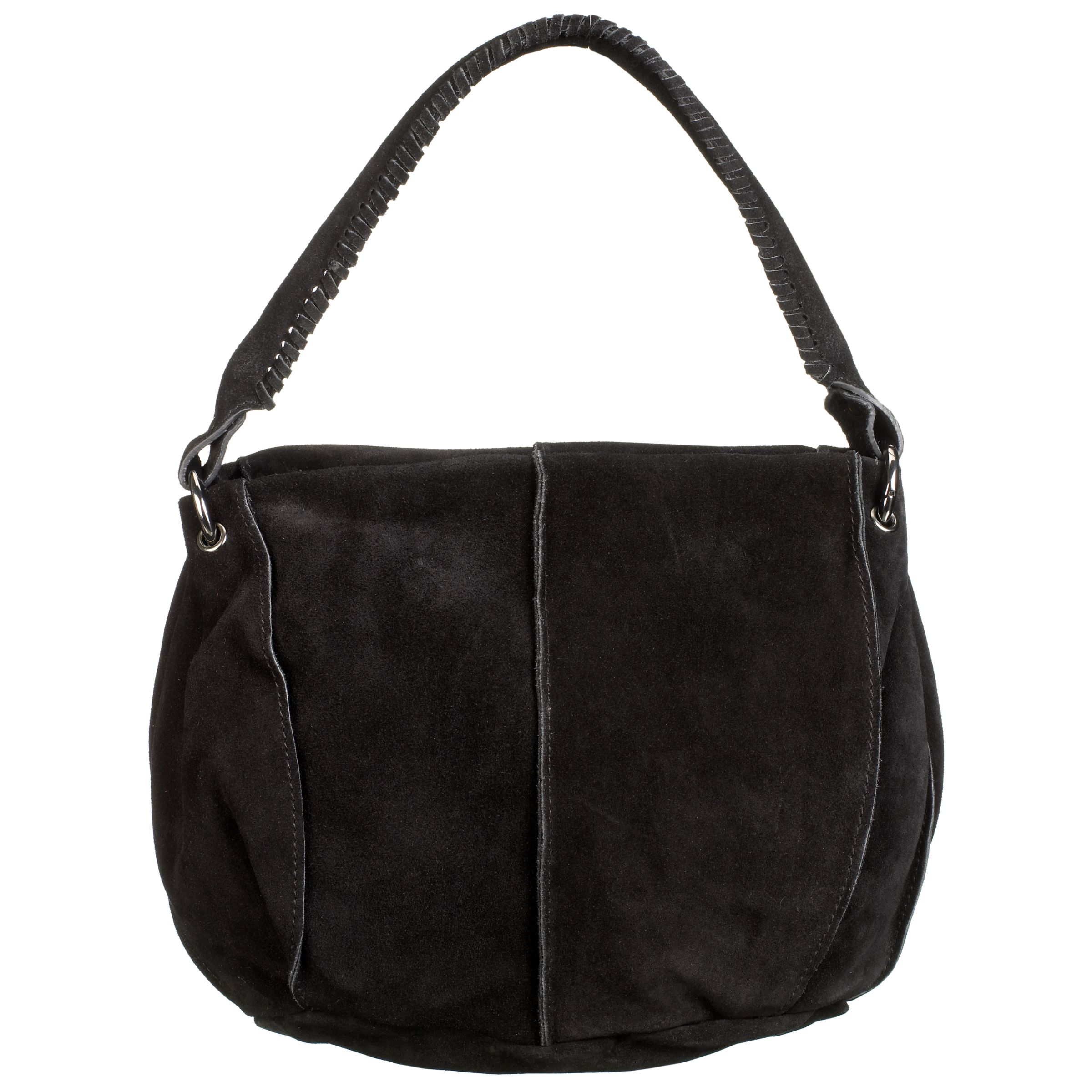 John Lewis Suede Scoop Handbag Black