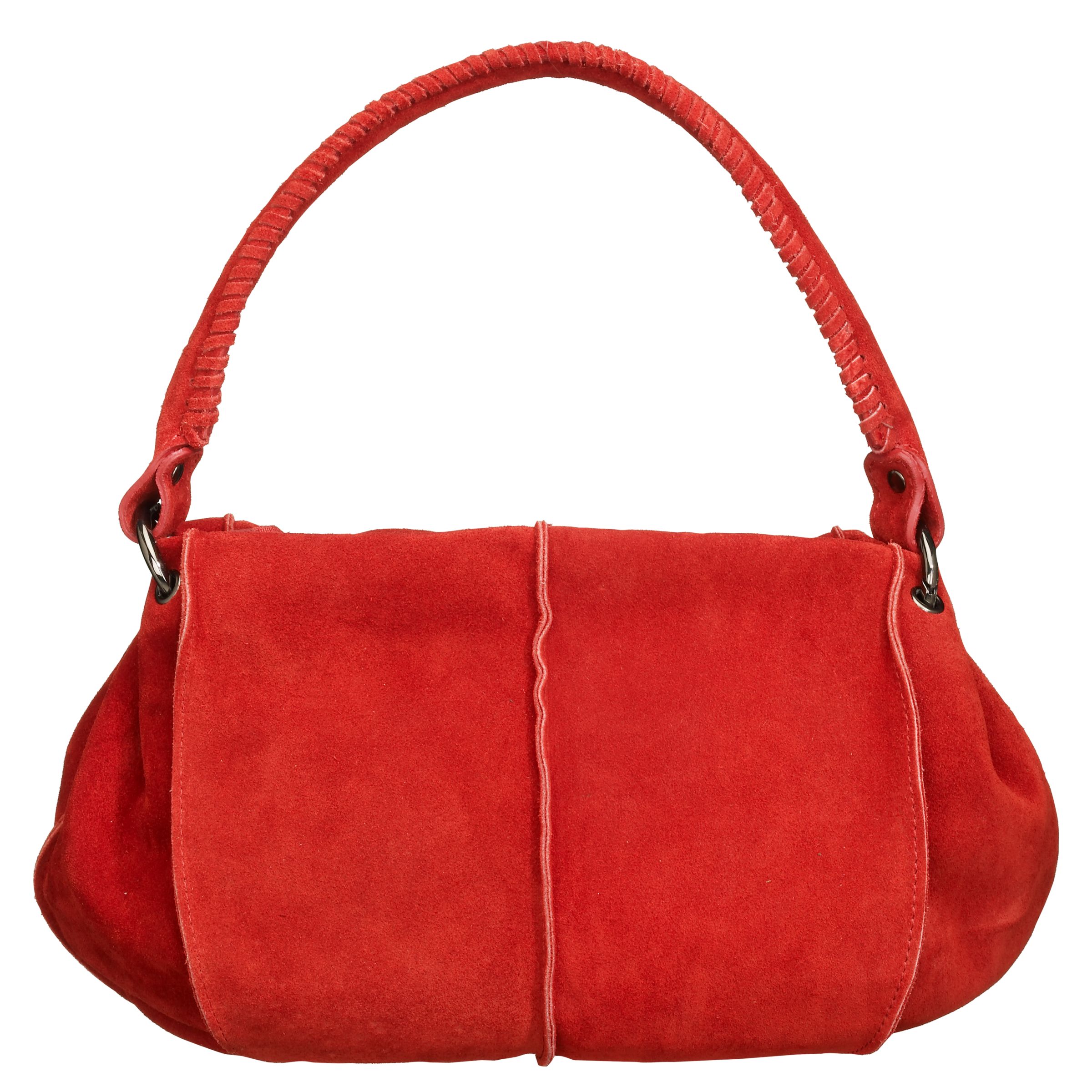 John Lewis Suede Scoop Handbag Red