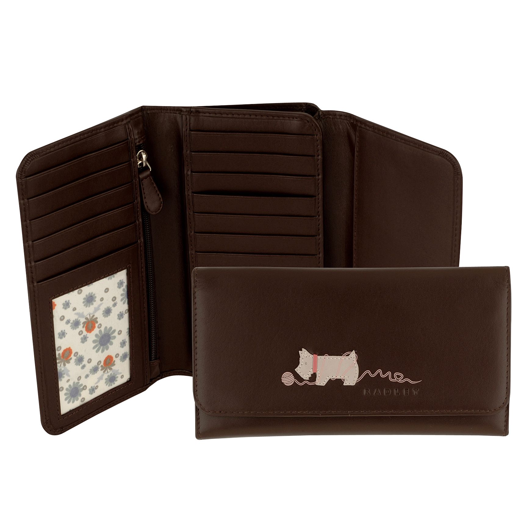 Radley In a Tangle Large Trifold Purse Brown 