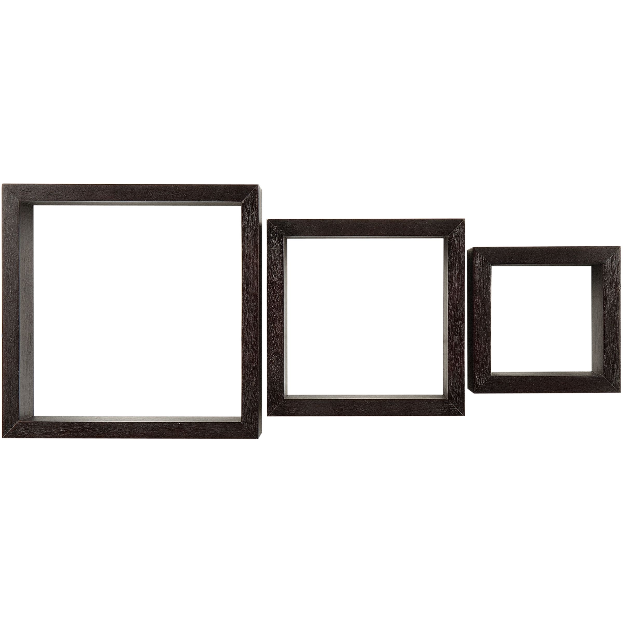 John Lewis Geo Open Cube Shelves, Set of 3, Chocolate at John Lewis