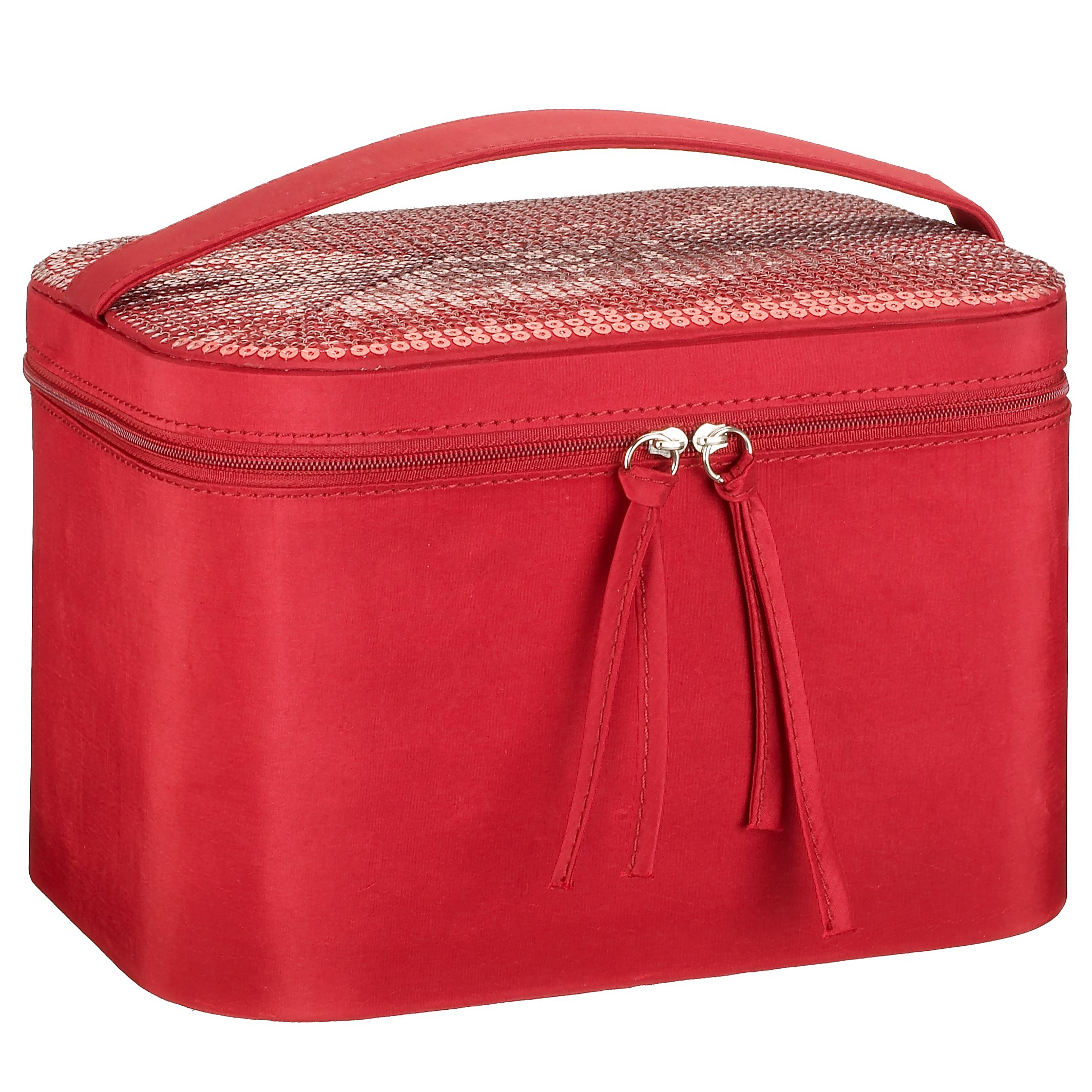 John Lewis Sequin Vanity Case Red