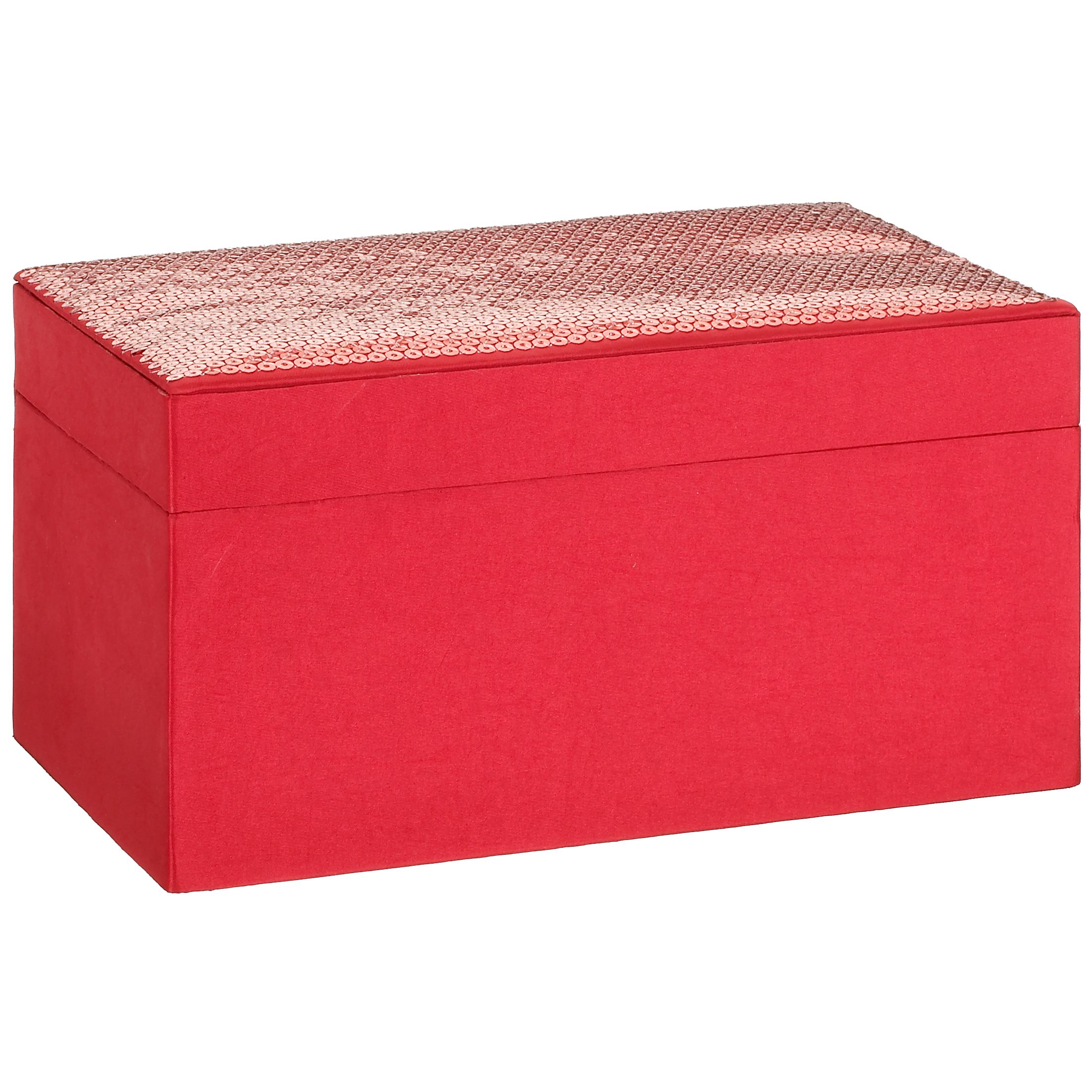 John Lewis Sequin Rectangle Sewing Box Red