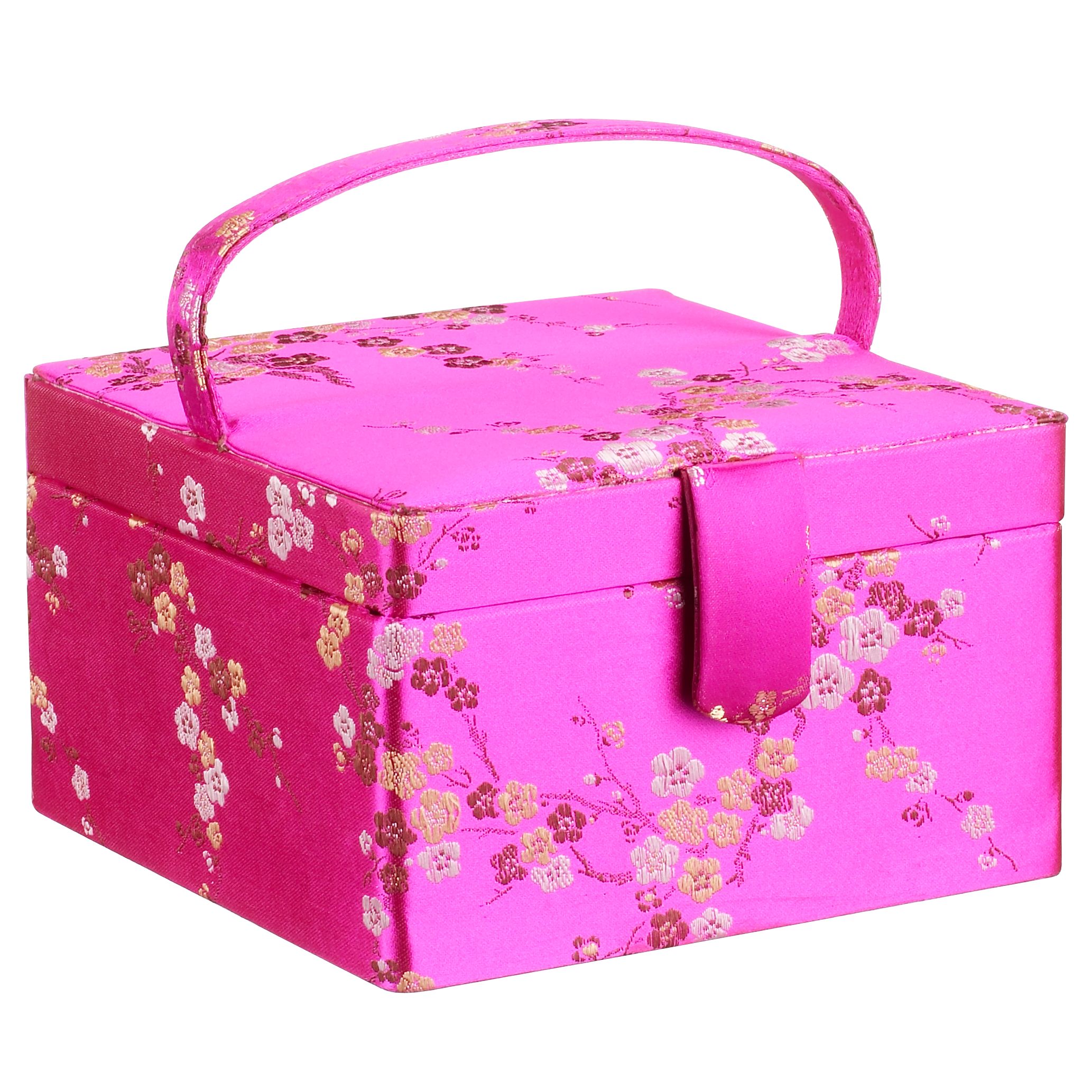 John Lewis Oriental Square Sewing Box Pink