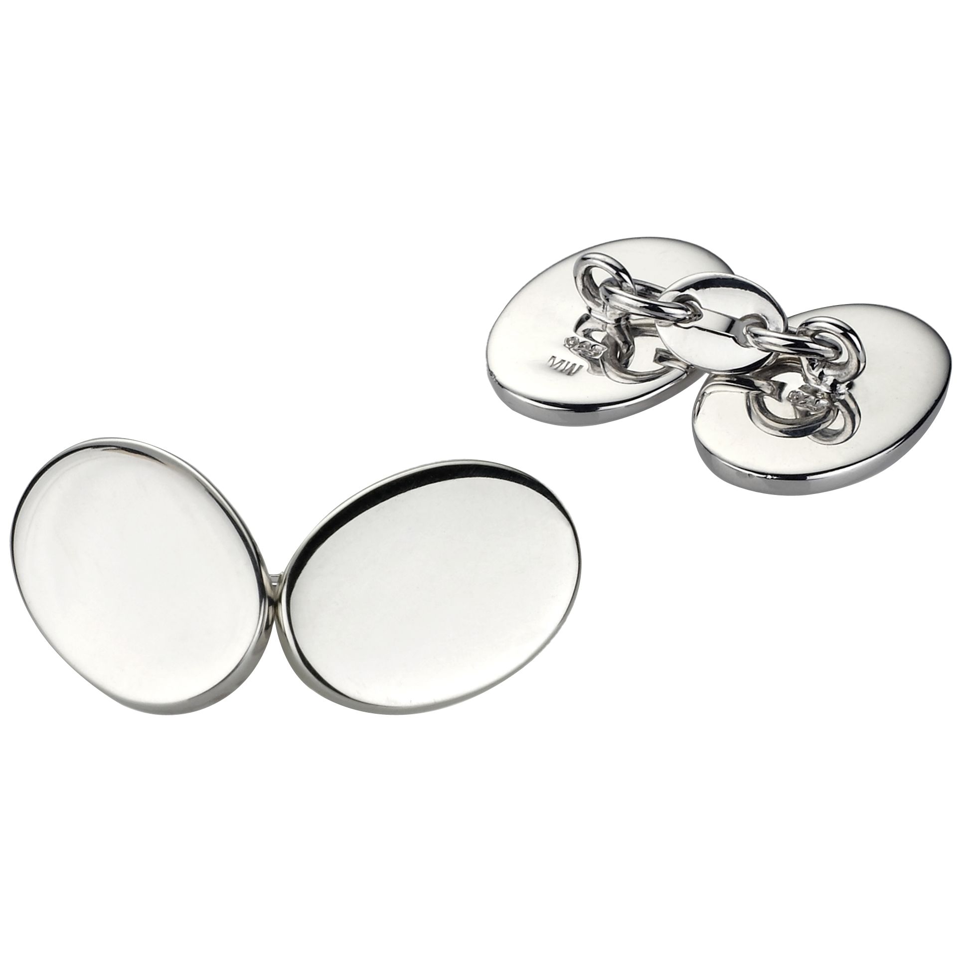 Oval Silver Cufflinks