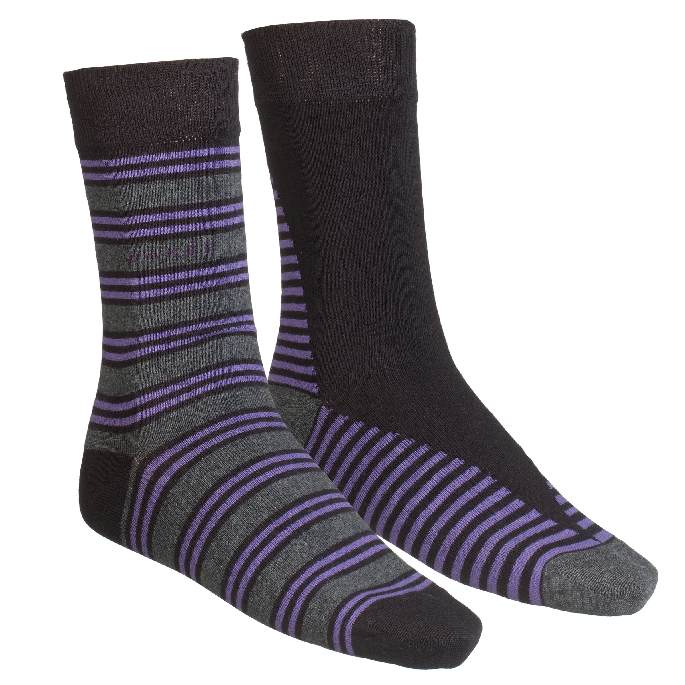 Ted Baker Glidder Socks, Pack of 2, Purple/Black